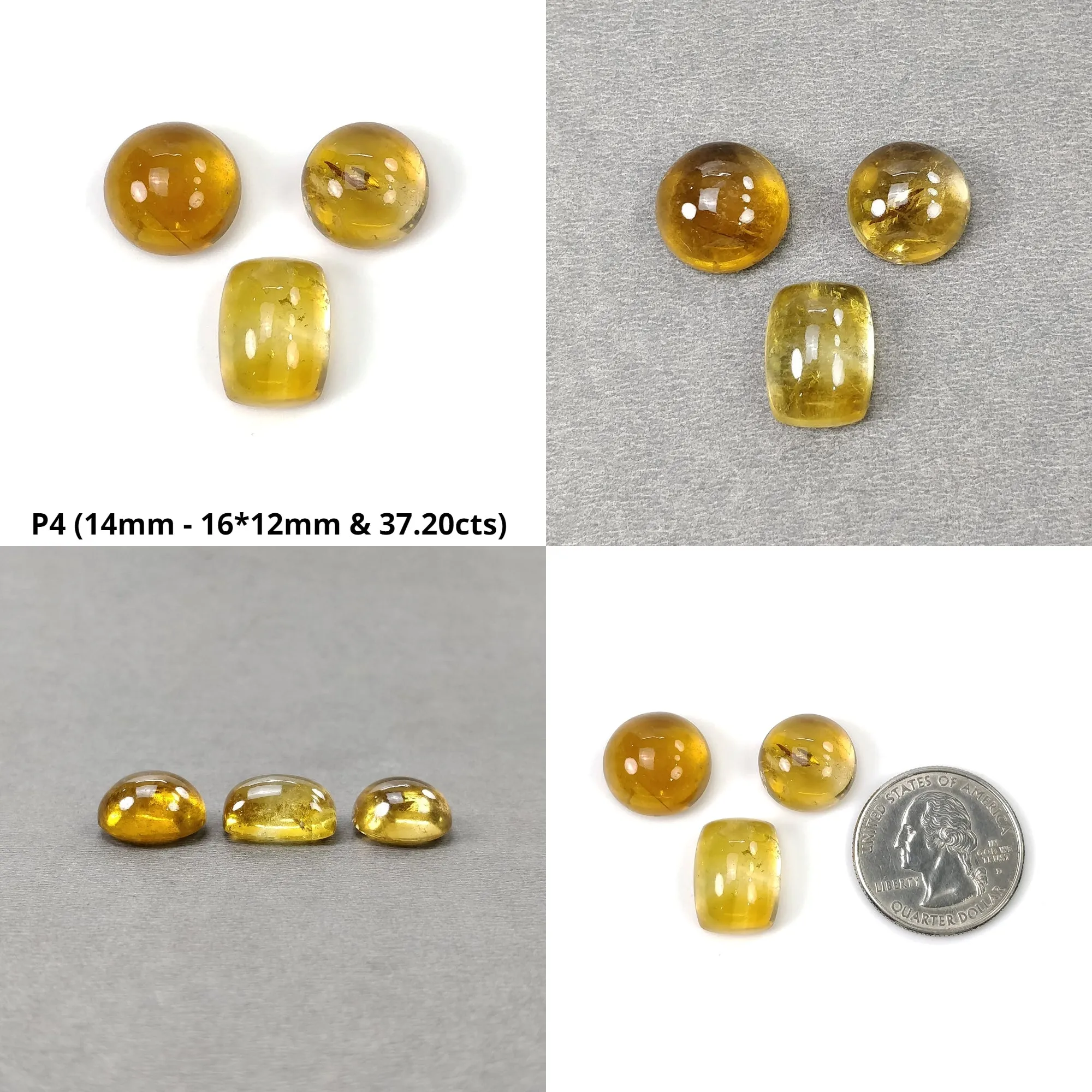 CITRINE Gemstone Cabochon : Natural Untreated Unheated Yellow Citrine Oval And Round Shape 1pcs 3pcs & 4pcs