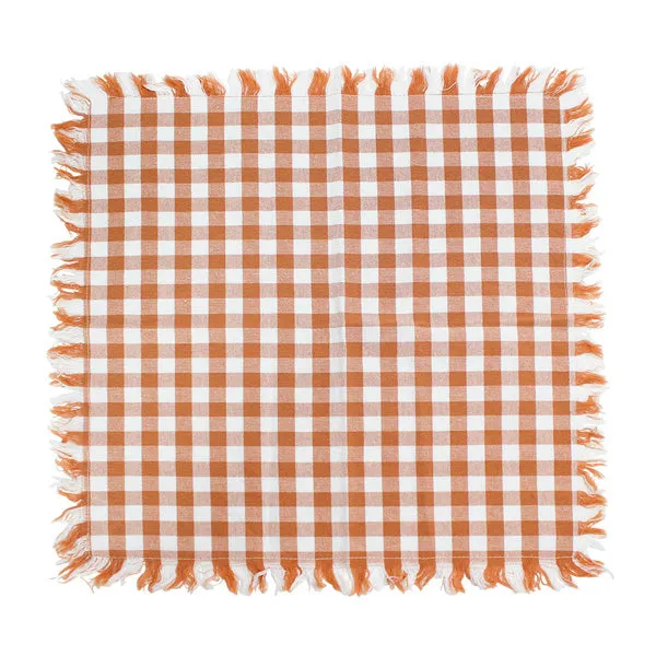 Classic Gingham Set of 4 Napkins - Clay