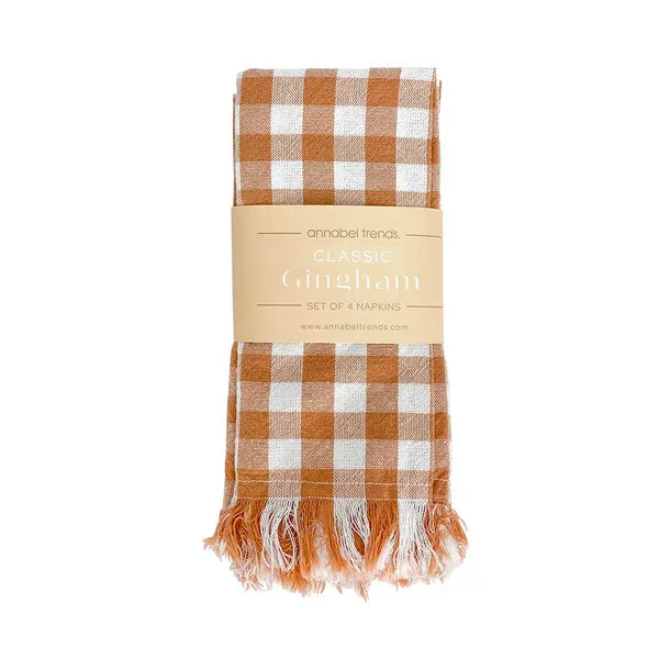 Classic Gingham Set of 4 Napkins - Clay