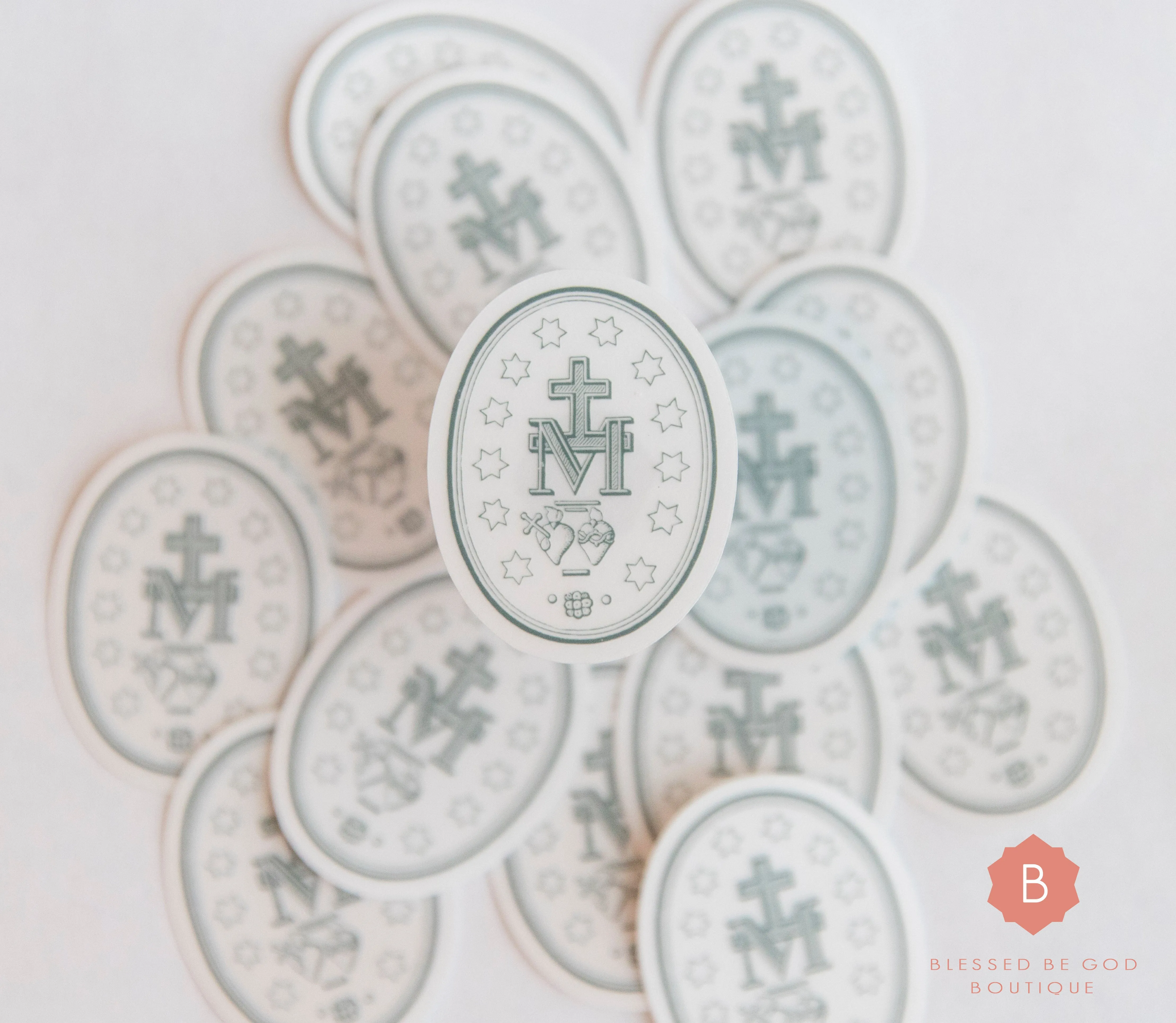 CLEAR Miraculous Medal Sticker