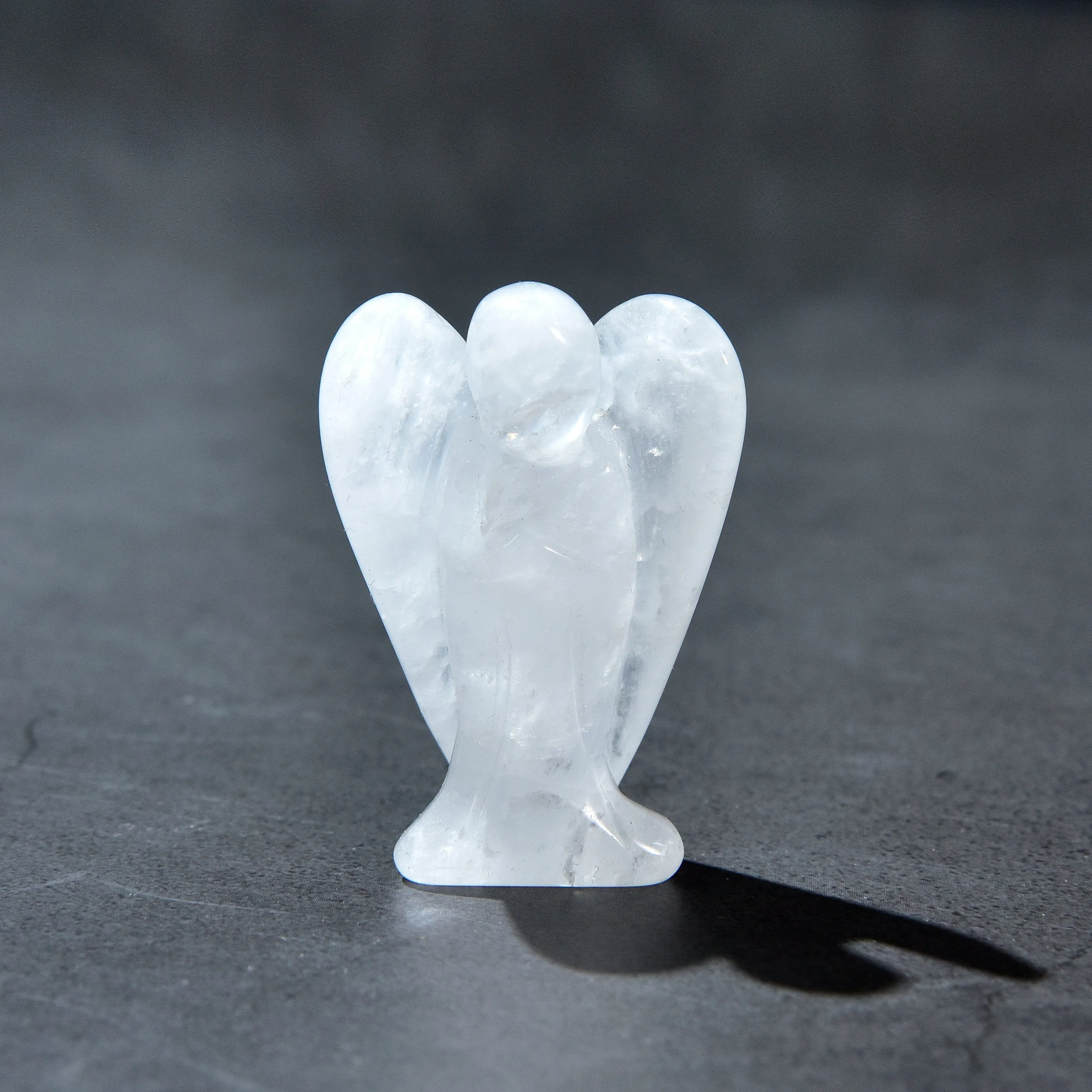 Clear Quartz Angel 2 Natural Gemstone Carving