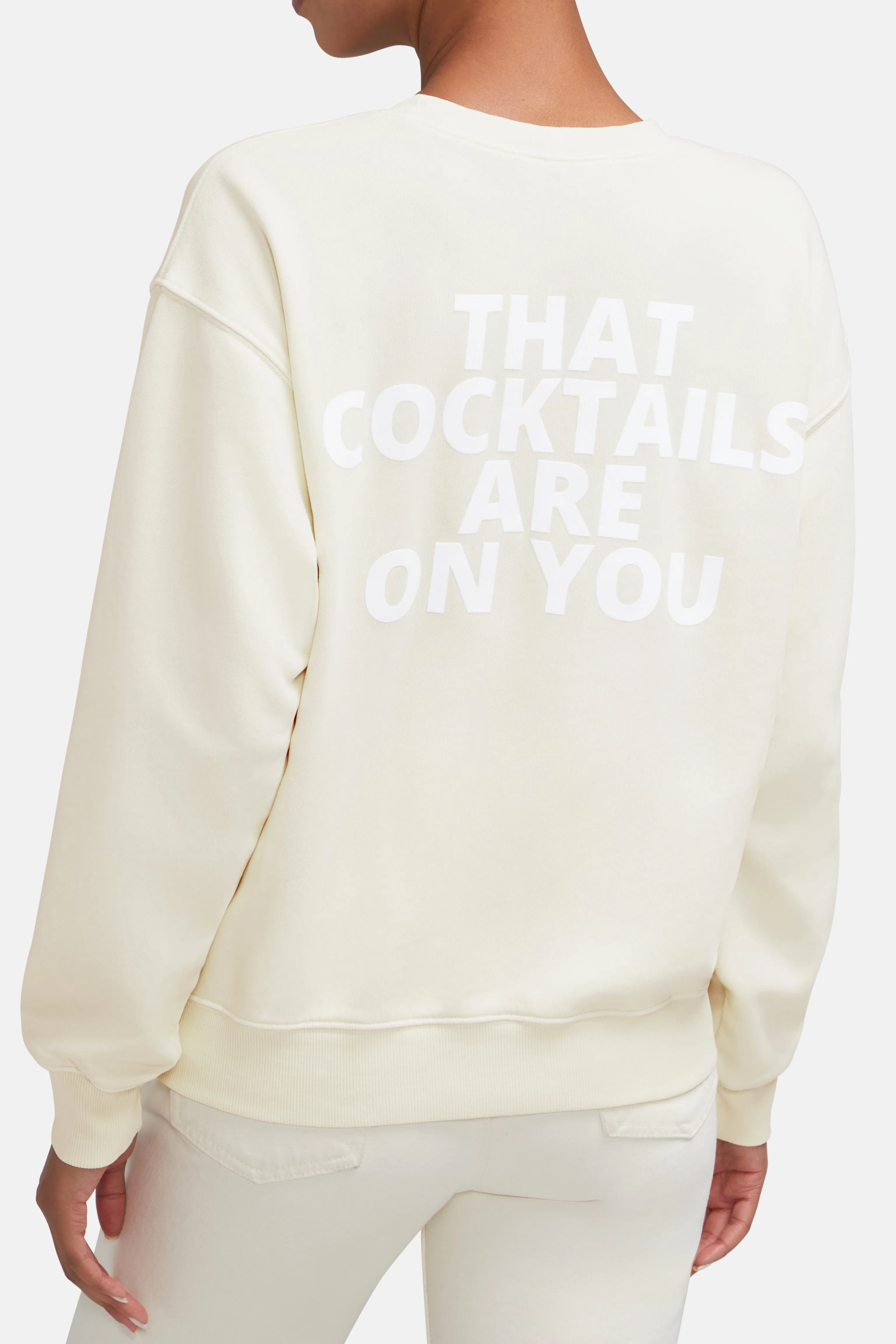 Cocktails On You Cody Sweatshirt | Whisper White