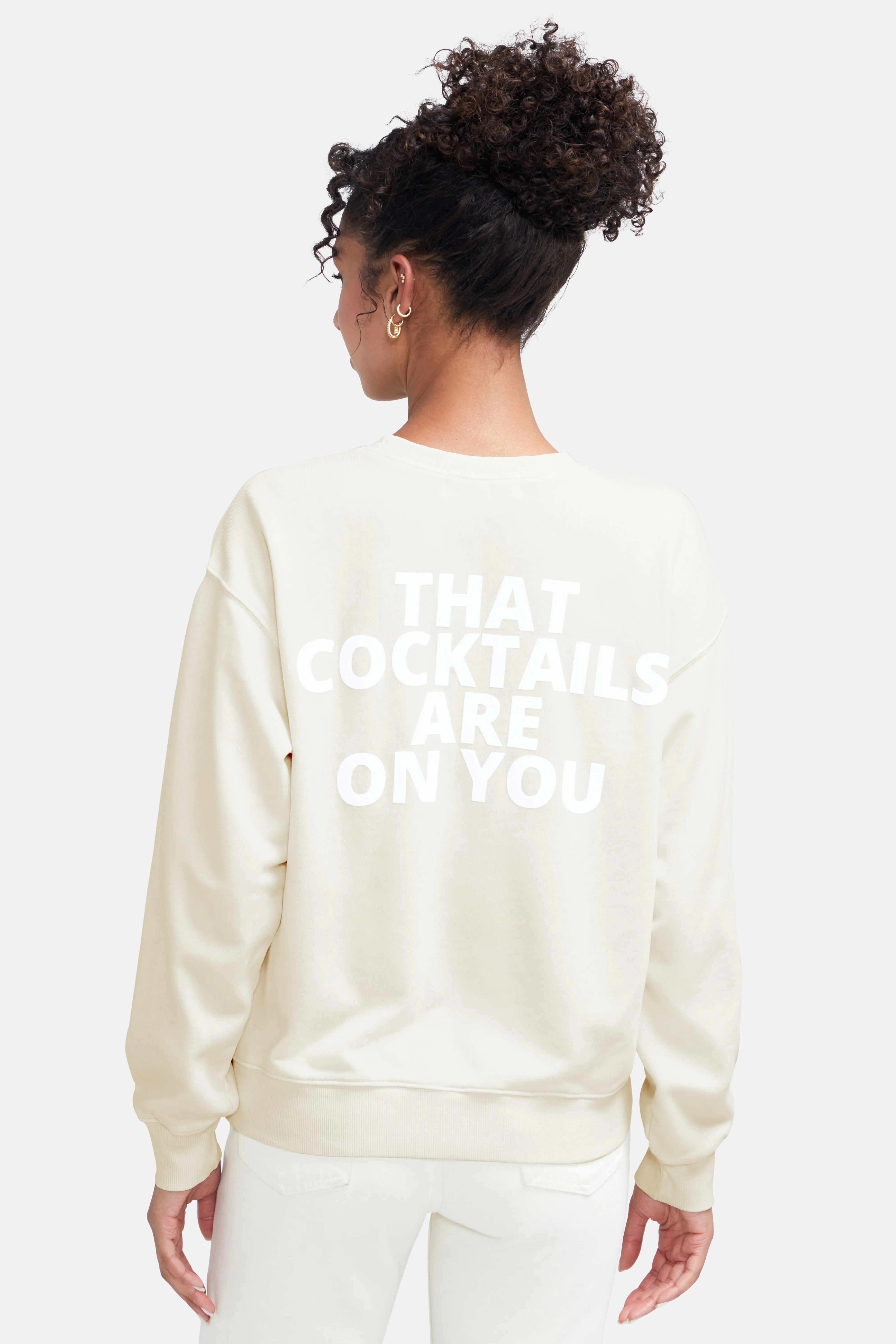 Cocktails On You Cody Sweatshirt | Whisper White