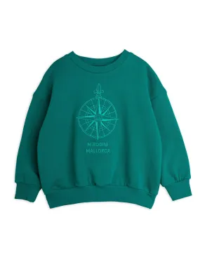 Compass Embroidered Sweatshirt | Green