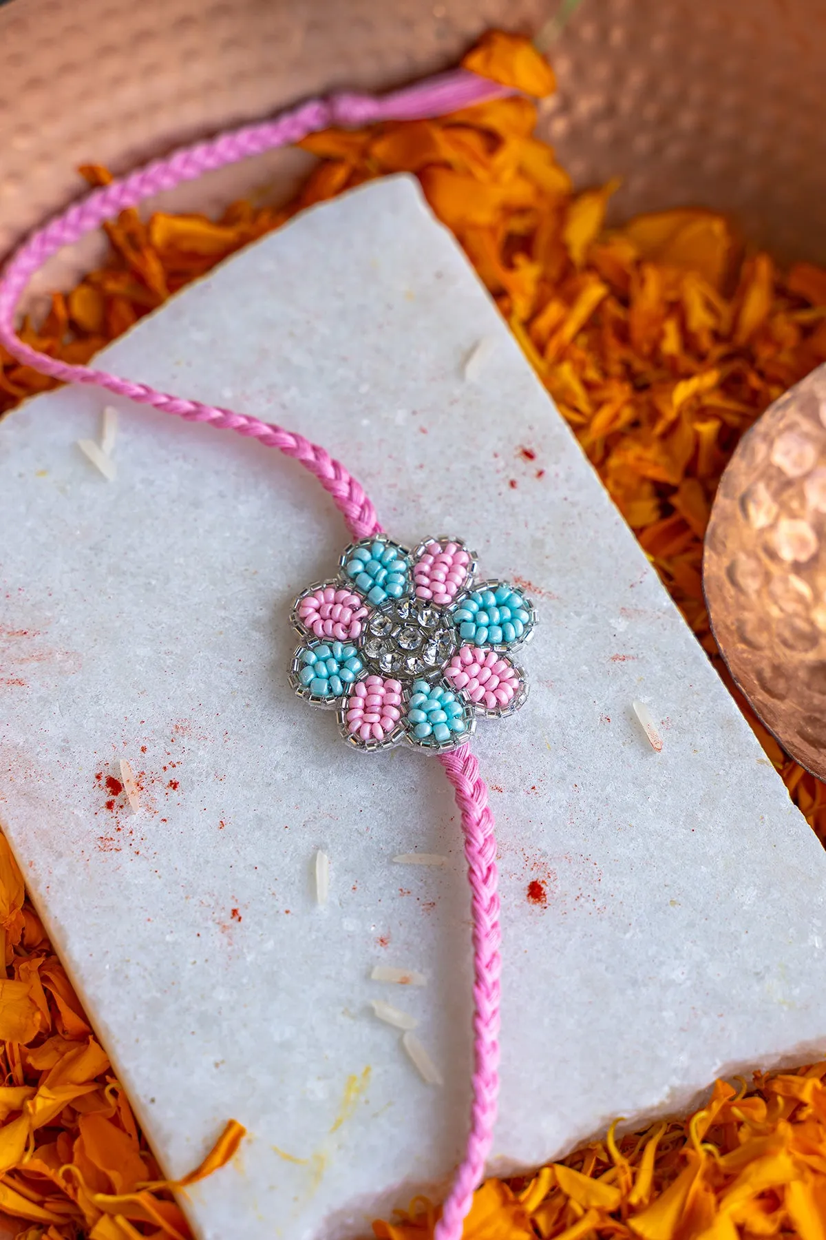 Cosmos Embroidered Rakhi