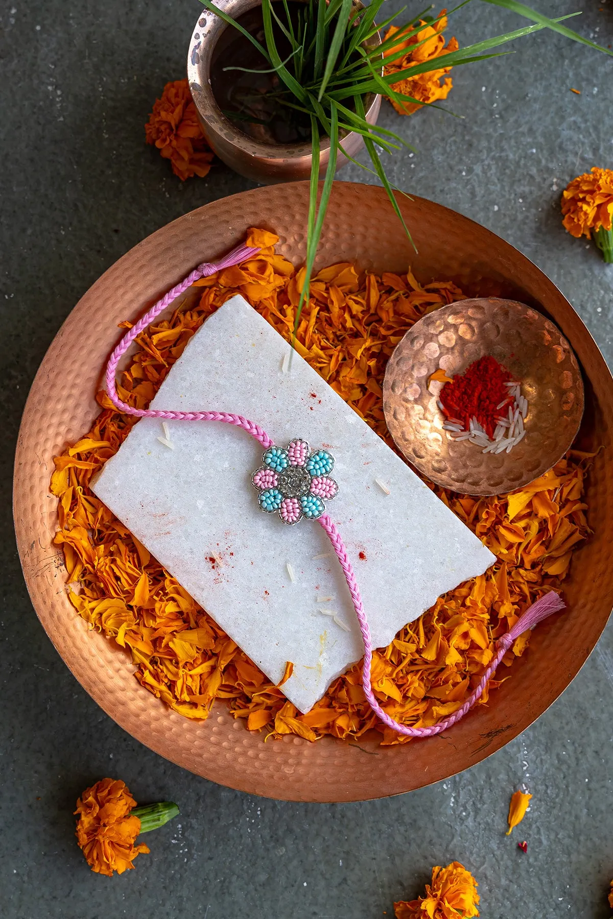 Cosmos Embroidered Rakhi