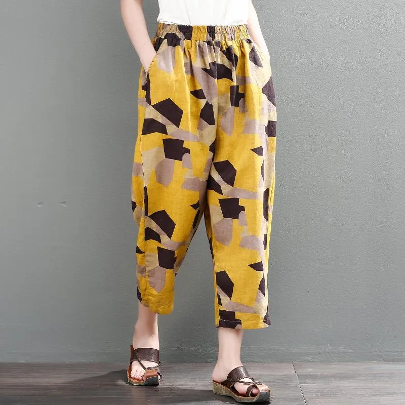 Cotton Linen Women Loose Leisure Pants