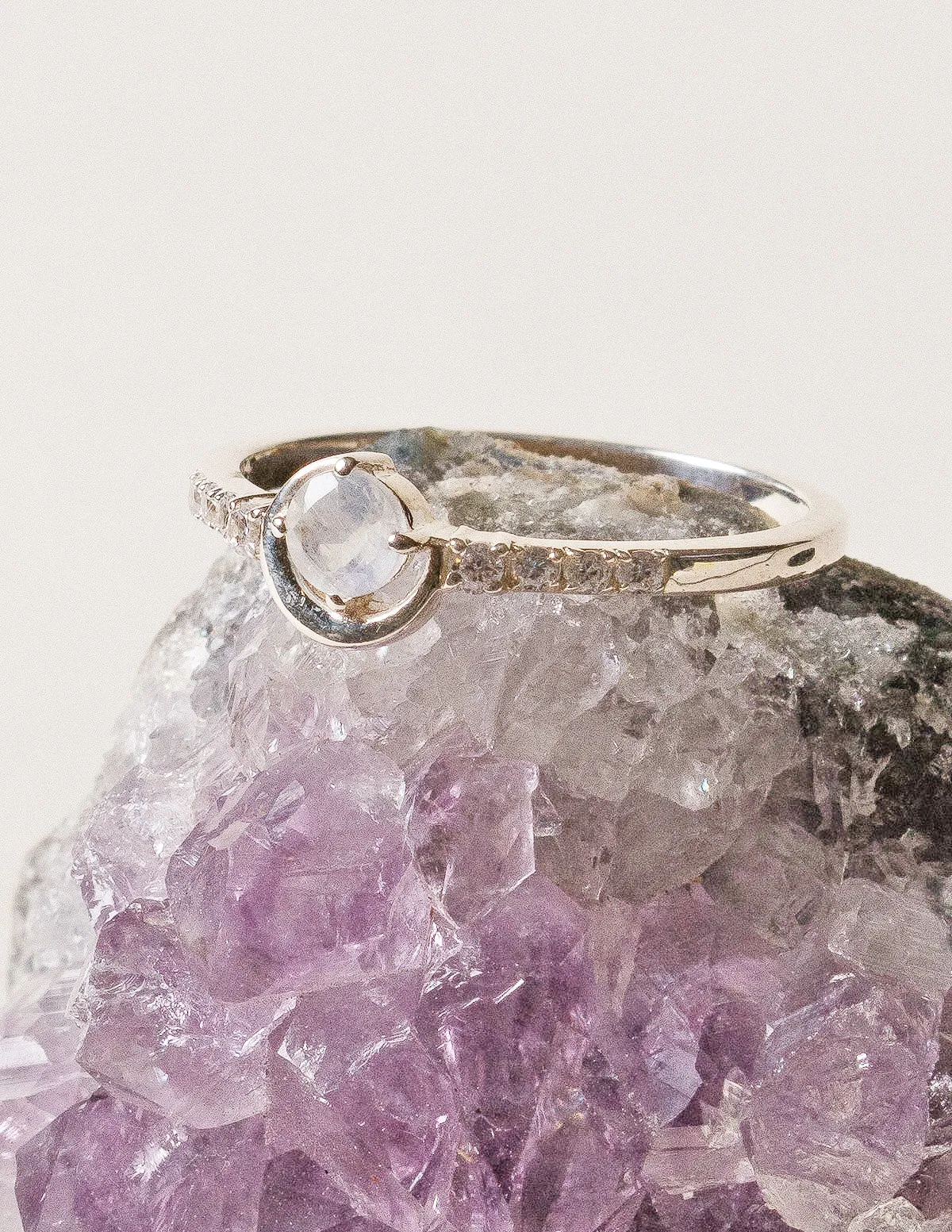 Cresent Moonstone Ring