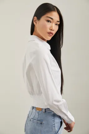 Cropped blouse with princess cuts