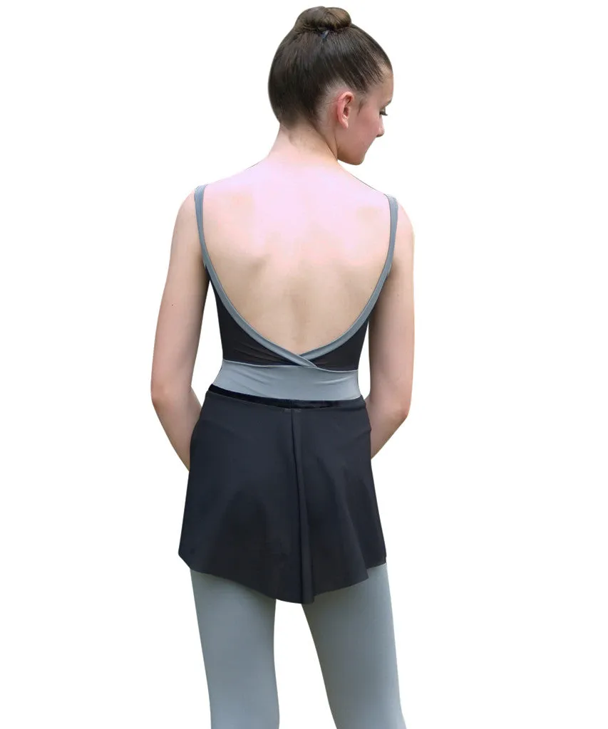 Crossed Back Cami Unitard, Soft Motion with Mesh Inset