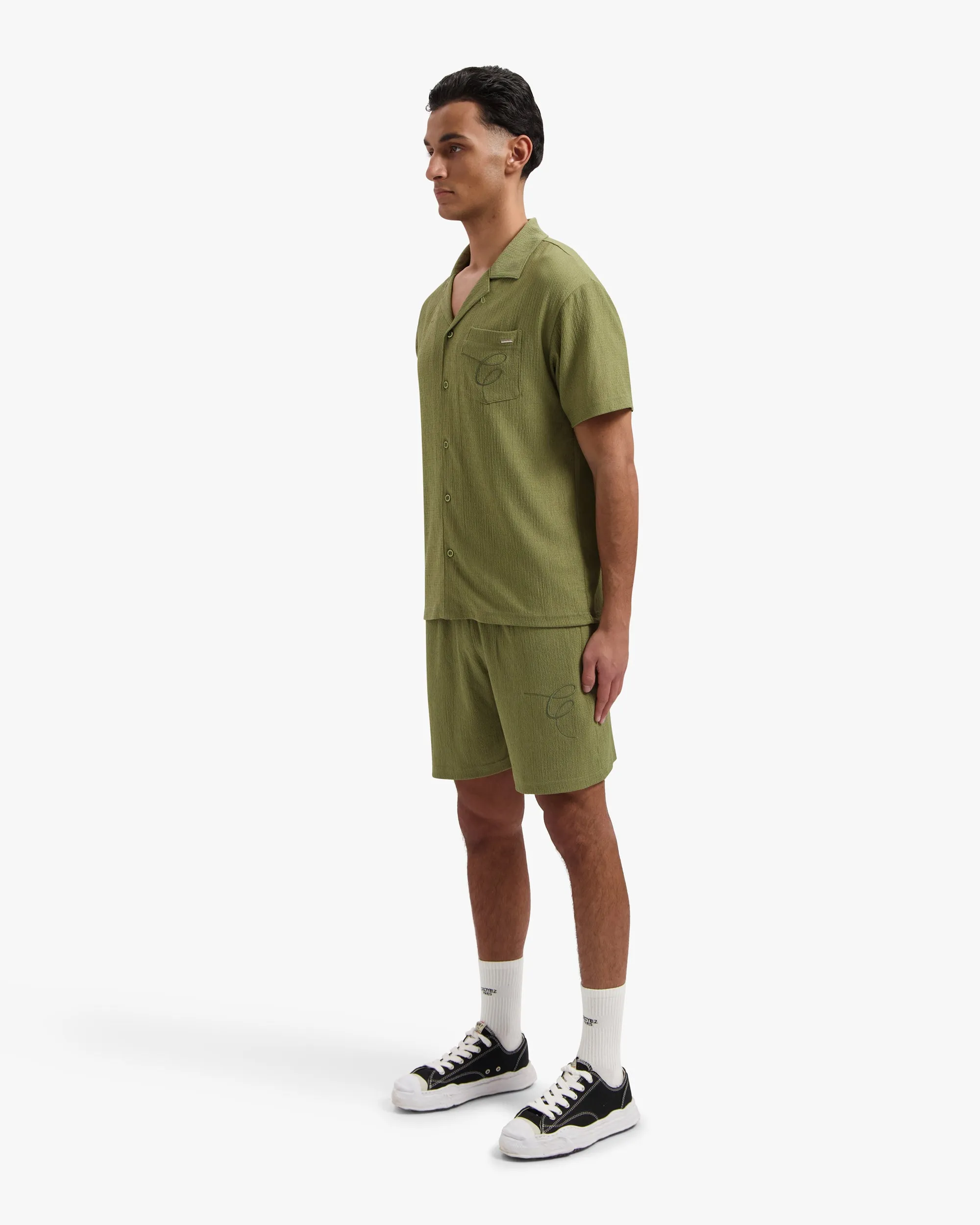 CROYEZ SEERSUCKER SHIRT - WASHED OLIVE