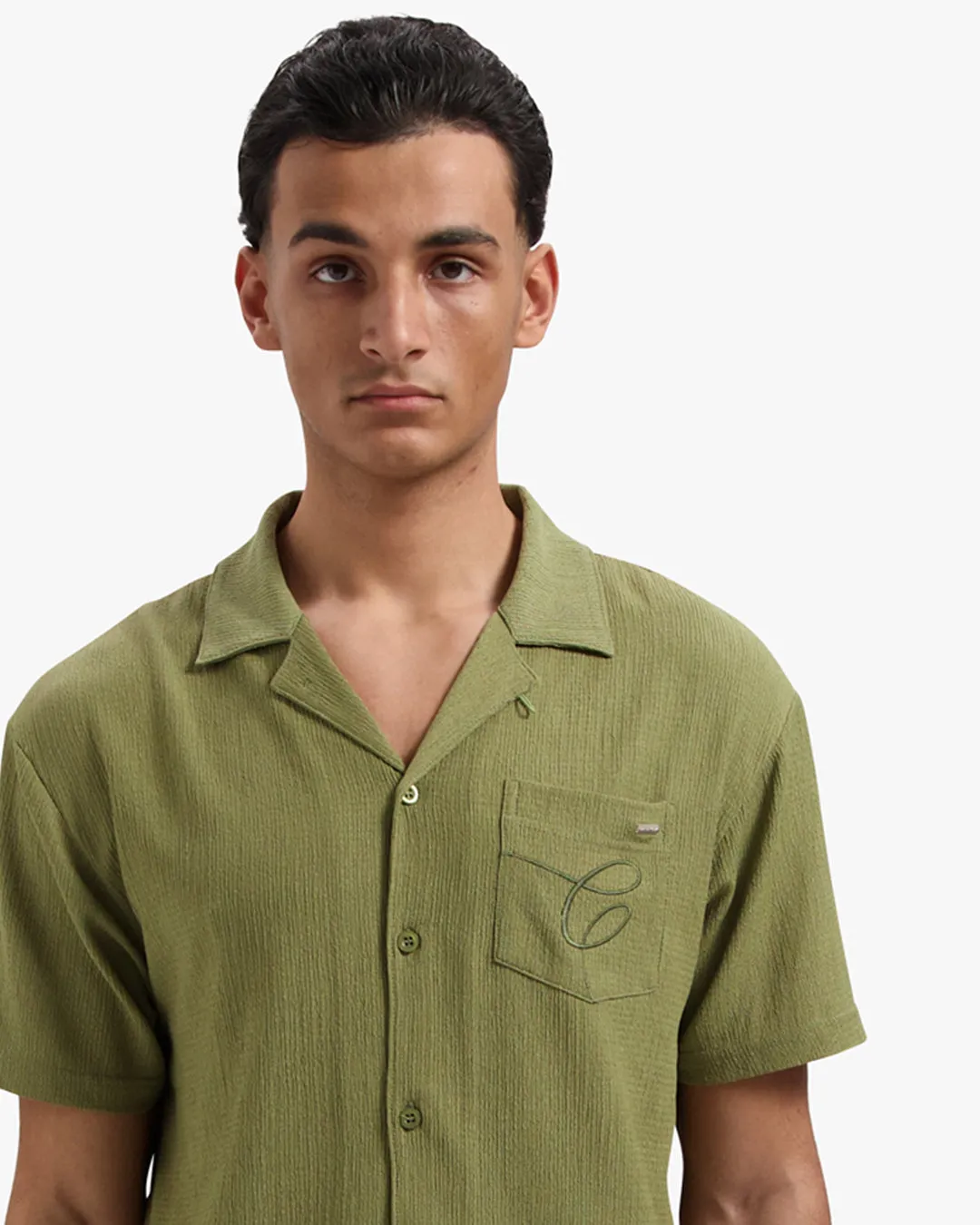 CROYEZ SEERSUCKER SHIRT - WASHED OLIVE