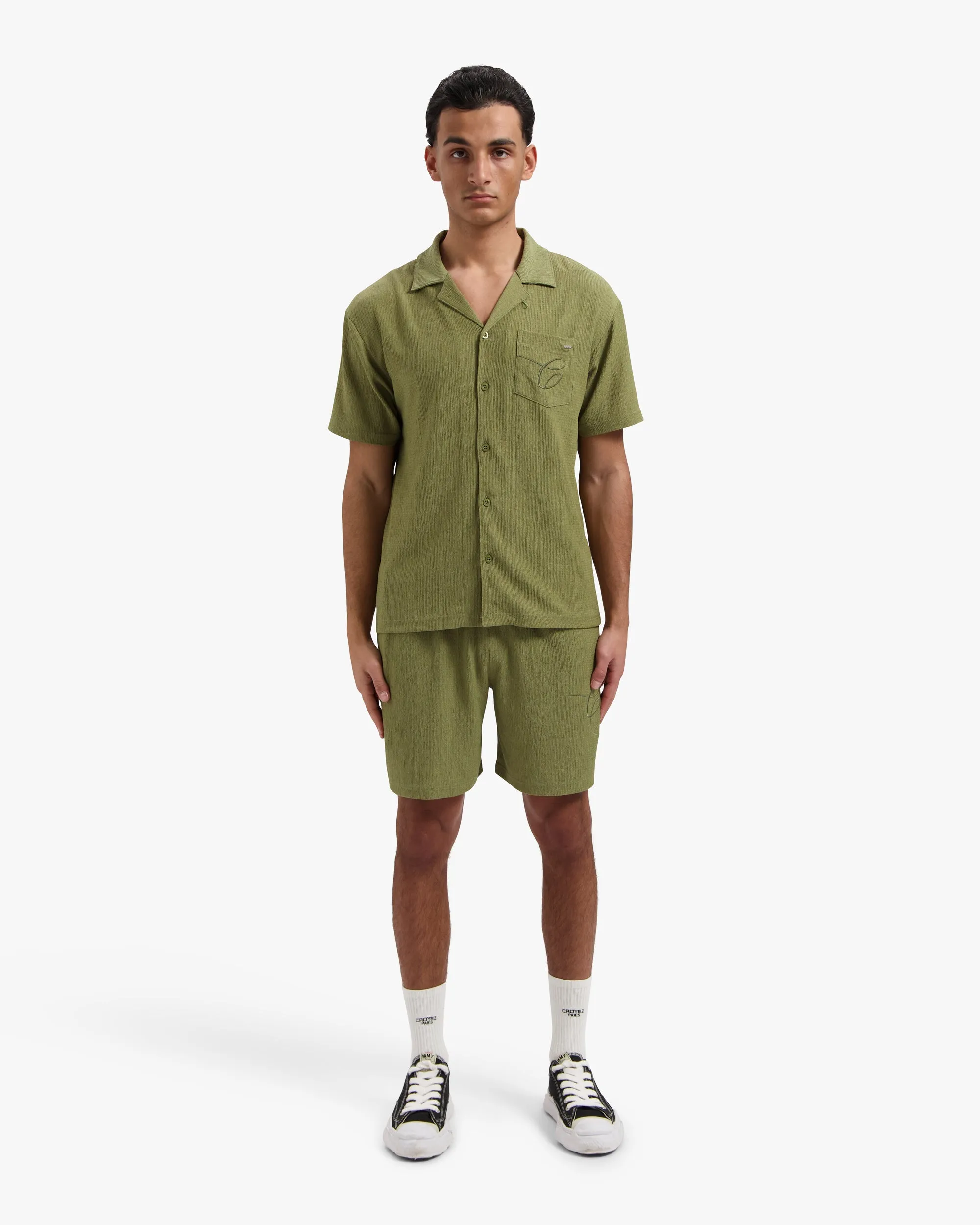 CROYEZ SEERSUCKER SHIRT - WASHED OLIVE