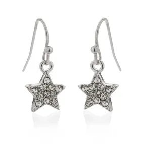 Crystal Star Earrings: Vintage Style Start Diamanté Drop Earrings