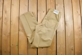 Deadstock Vintage 1980s Conte Pleated Trousers Size Small x 33.5 / 80s Workwear / 1980s Pants / beige / Drawstring