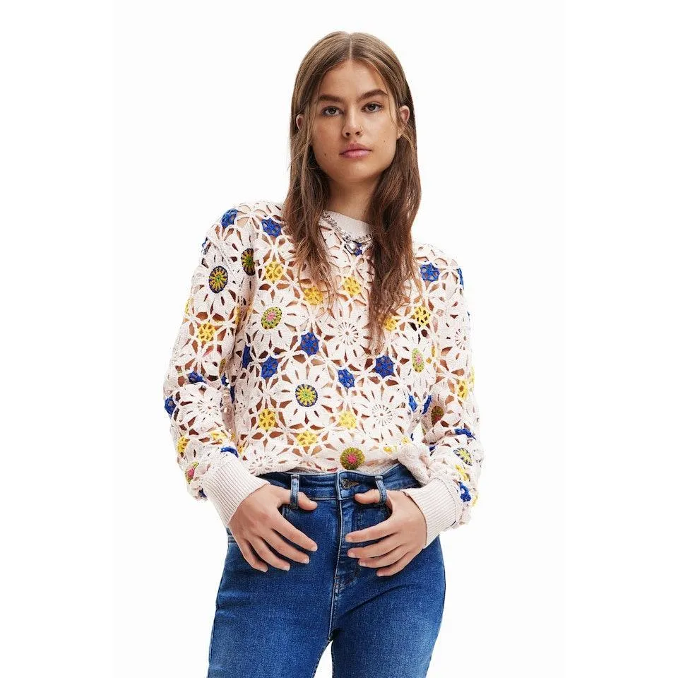 Desigual Crochet Pullover