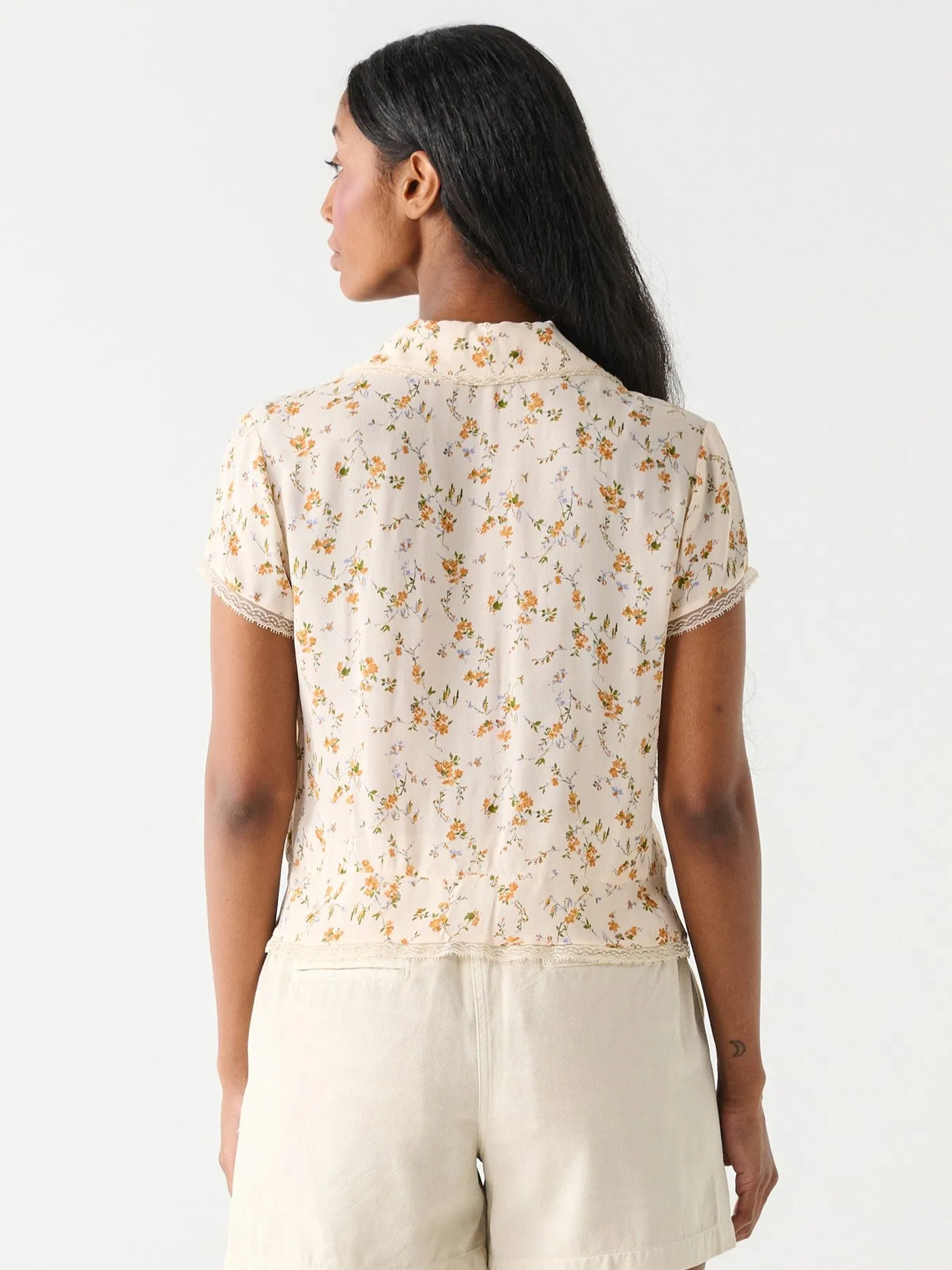 DEX Floral Button Front Blouse