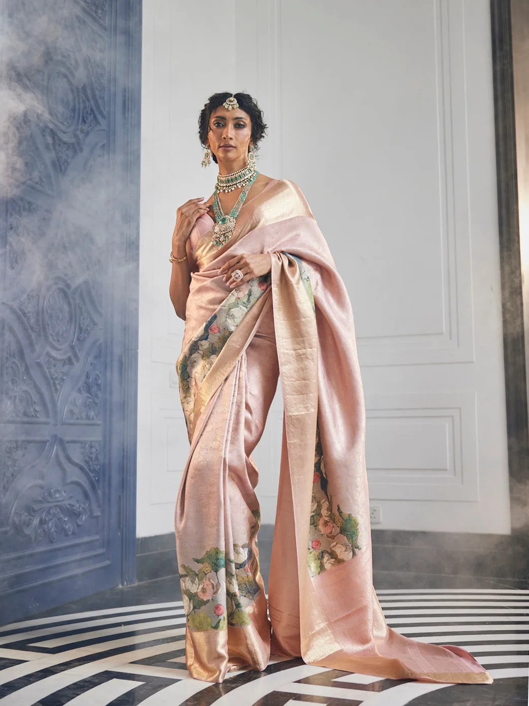 Digital Floral Printed Handloom Saree