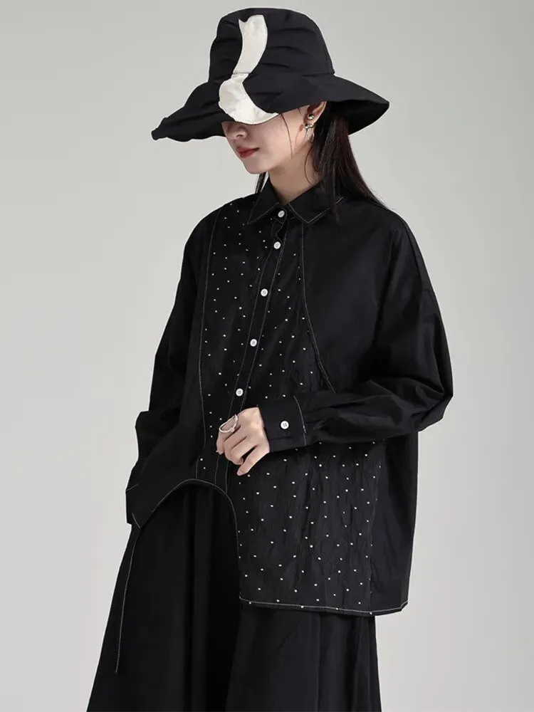 Dottir Asymmetrical Blouse - Black