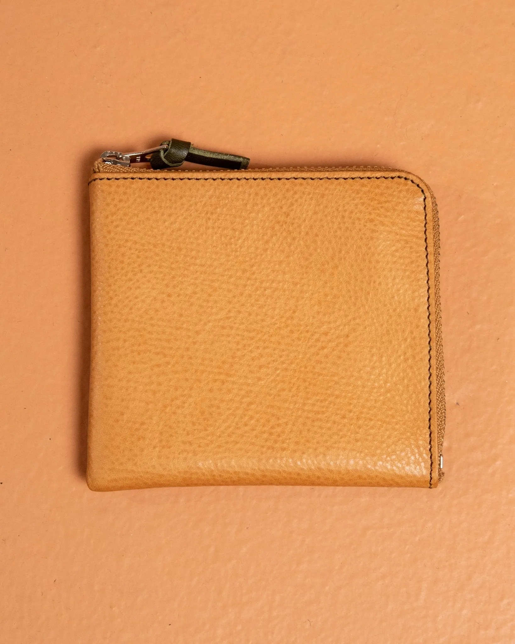 Double Zip Wallet Tan Olive