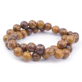 Elephant Skin Jasper Natural 10mm Round A Grade - 15-16 Inch