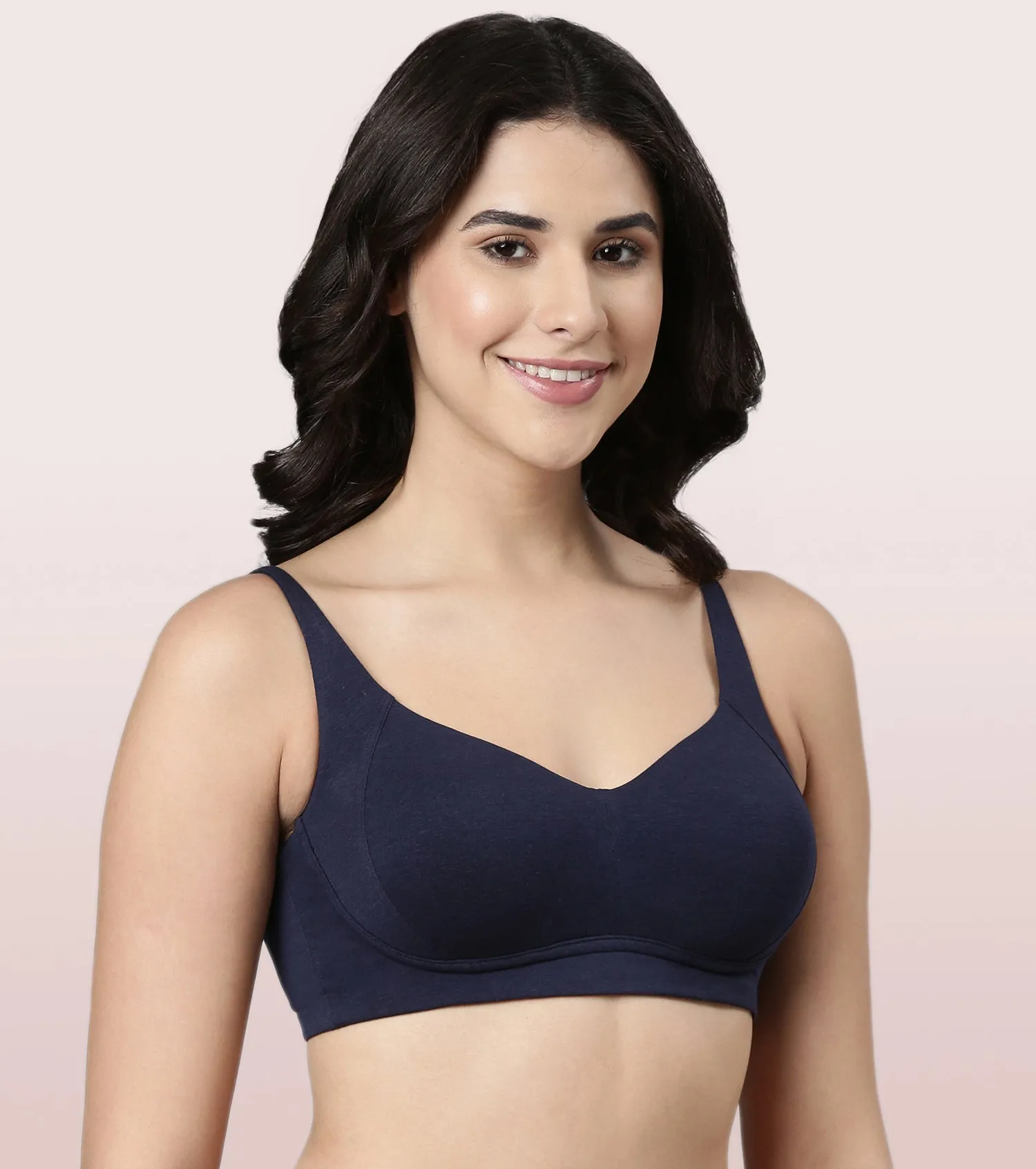 Enamor BambooBliss A077 Ultimate Softness Innovation Bamboo Cotton Full Support T-shirt Bra for Women- High Coverage, Padded and Wirefree