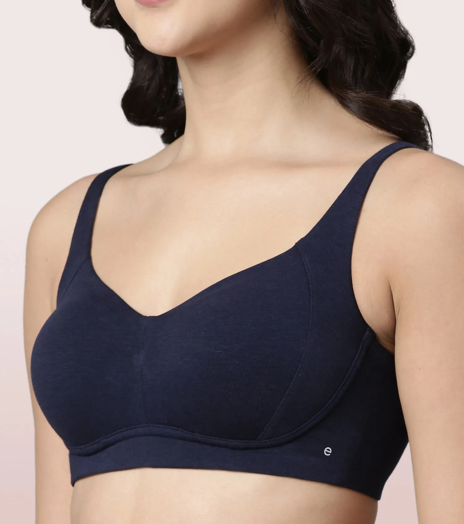 Enamor BambooBliss A077 Ultimate Softness Innovation Bamboo Cotton Full Support T-shirt Bra for Women- High Coverage, Padded and Wirefree