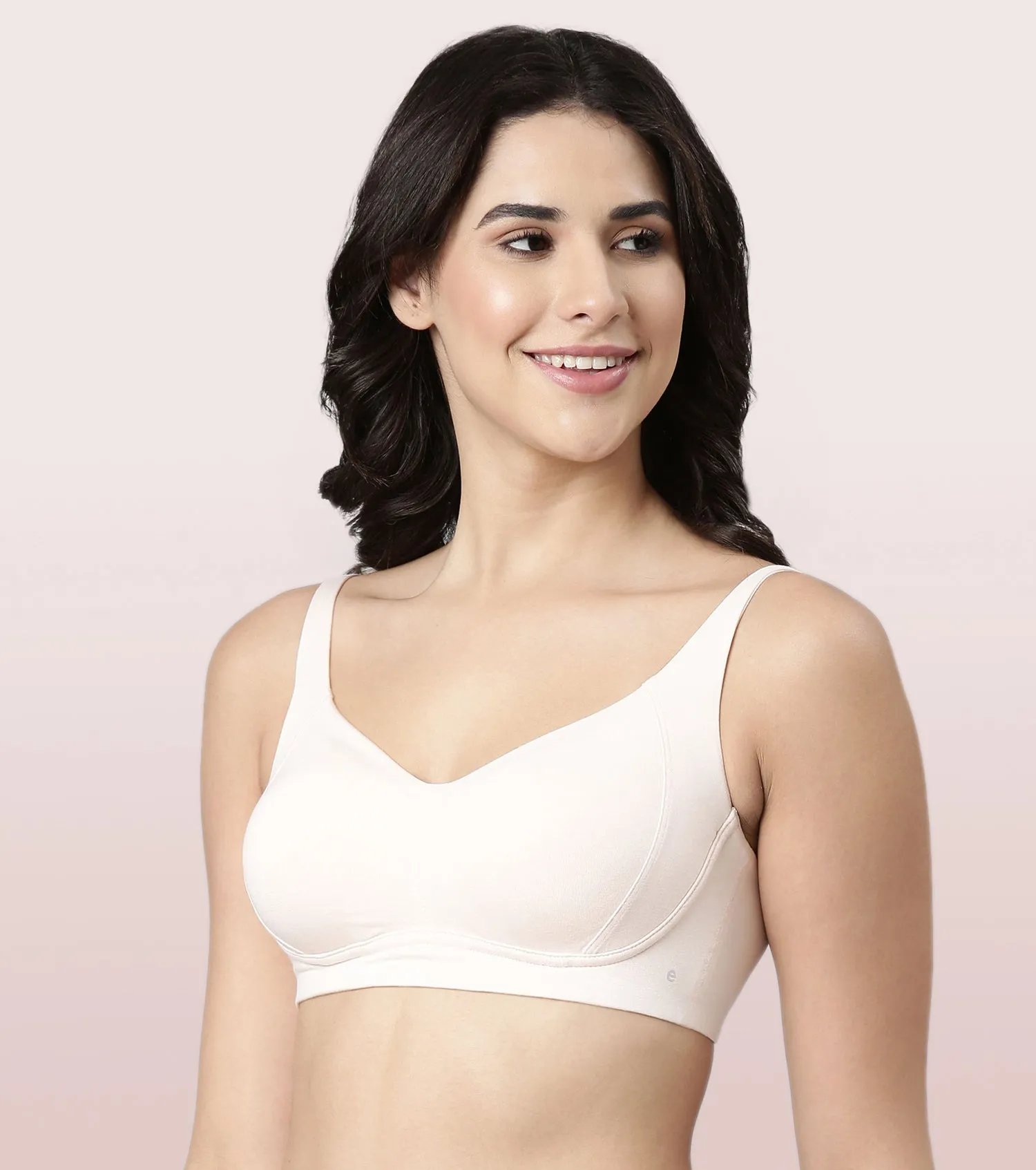 Enamor BambooBliss A077 Ultimate Softness Innovation Bamboo Cotton Full Support T-shirt Bra for Women- High Coverage, Padded and Wirefree