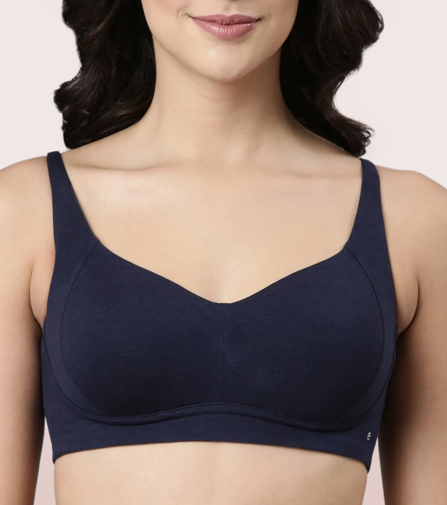 Enamor BambooBliss A077 Ultimate Softness Innovation Bamboo Cotton Full Support T-shirt Bra for Women- High Coverage, Padded and Wirefree