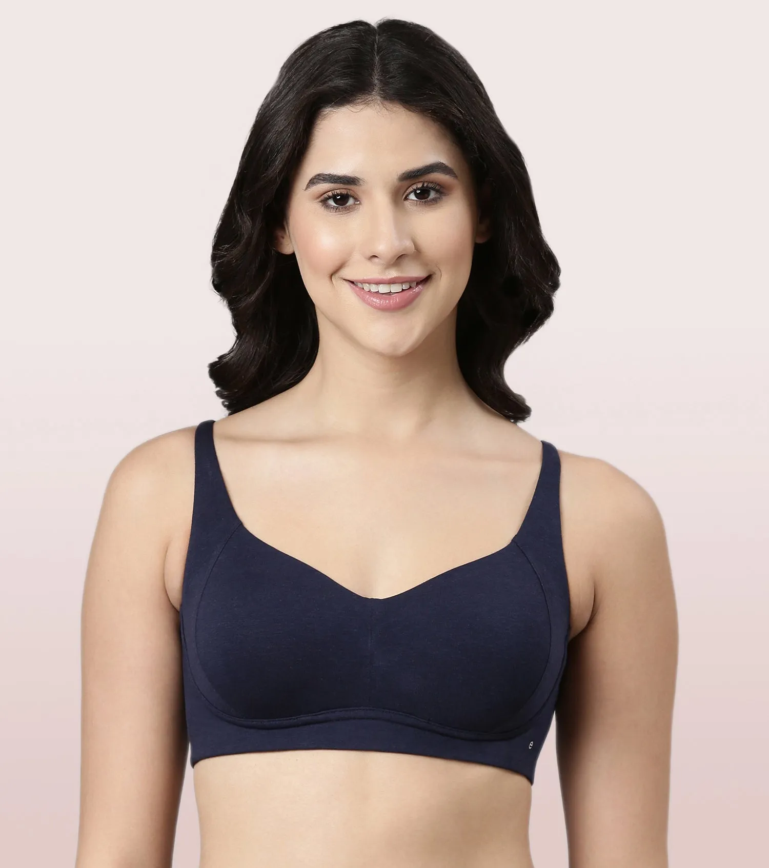 Enamor BambooBliss A077 Ultimate Softness Innovation Bamboo Cotton Full Support T-shirt Bra for Women- High Coverage, Padded and Wirefree