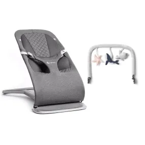 Ergobaby Evolve Bouncer with Toy Bar - Charcoal Grey