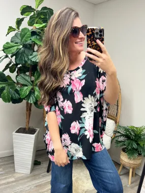 Essential Blouse in Black Floral