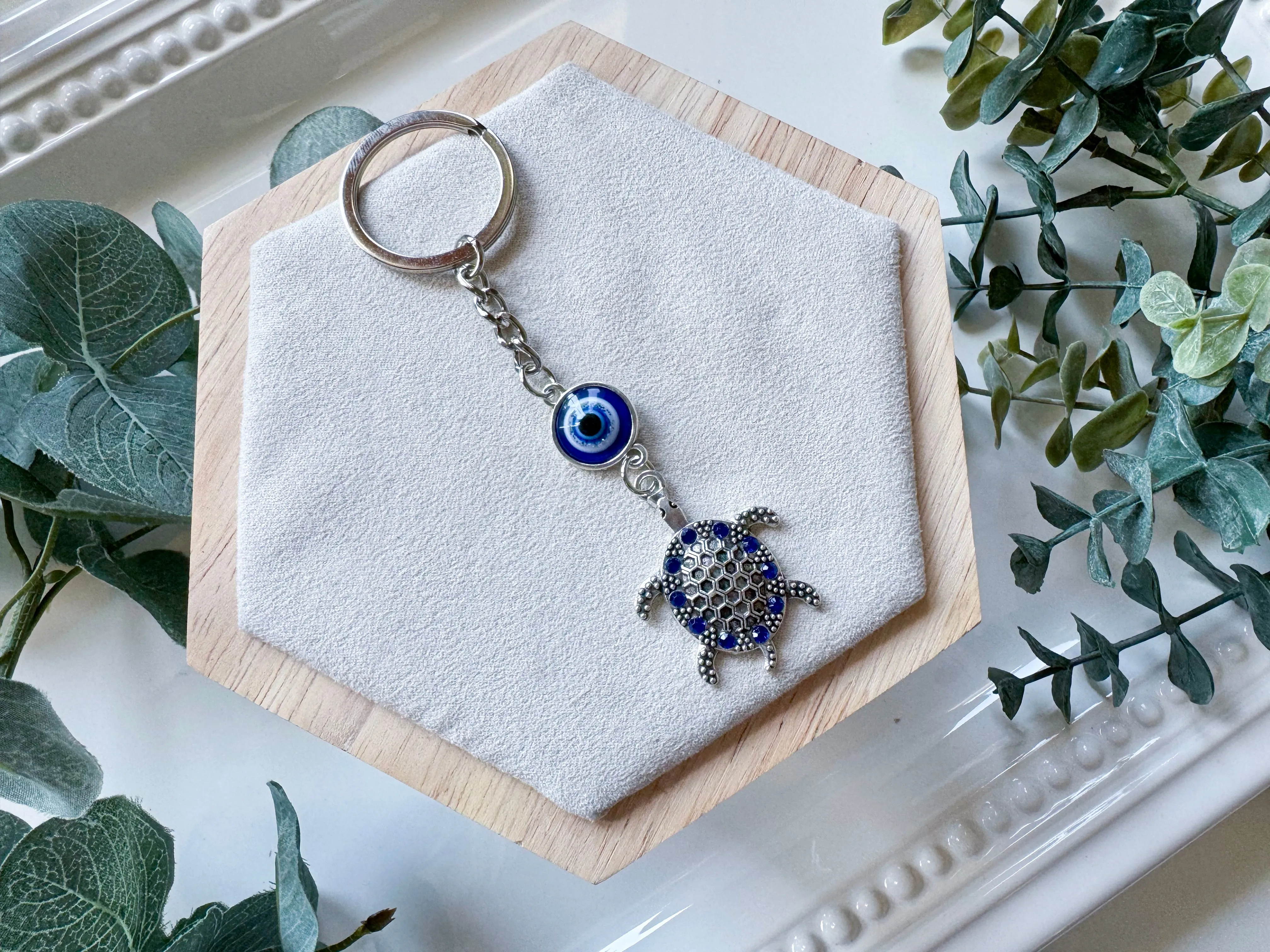 Evil Eye Keychain with Charm