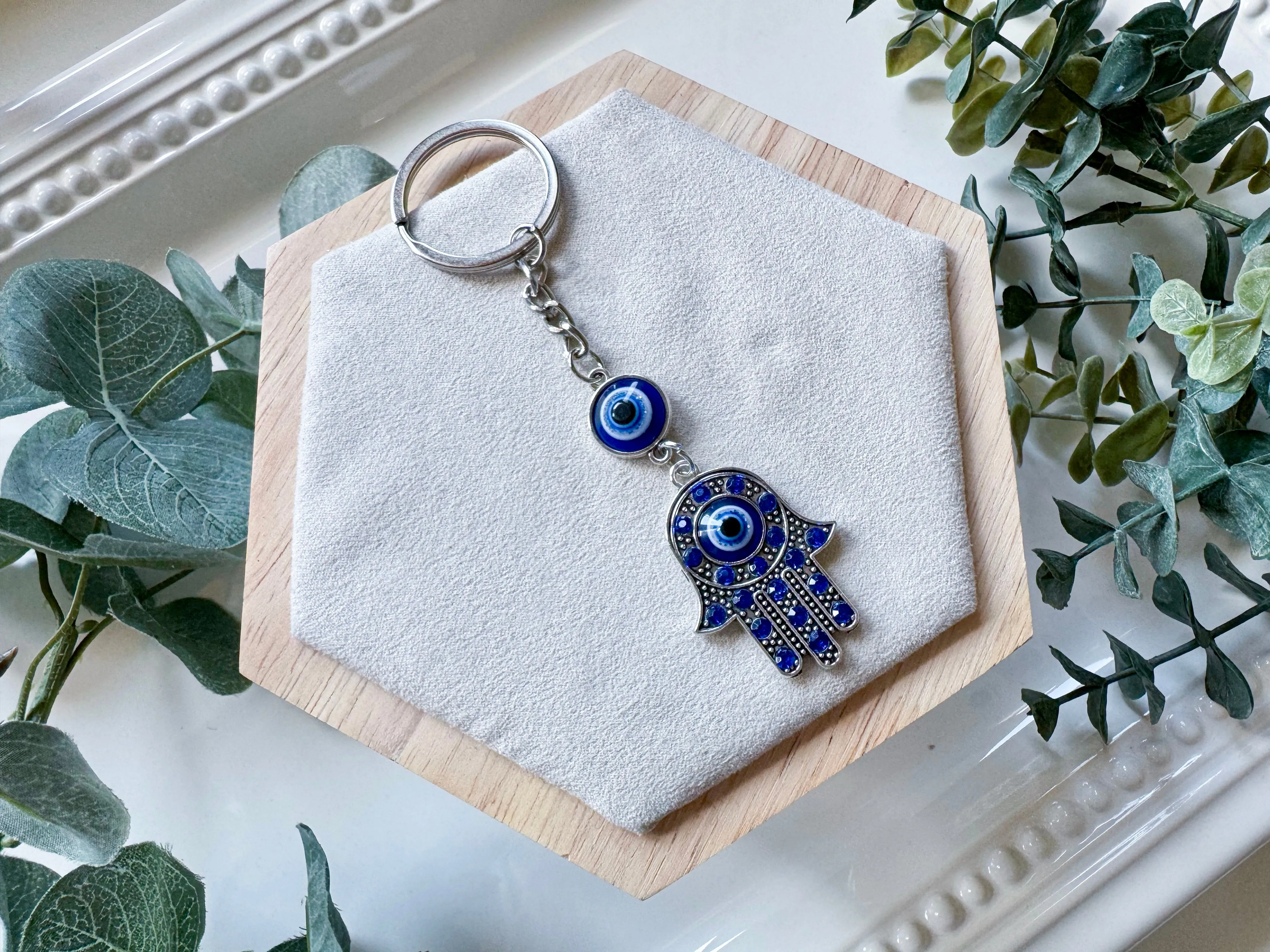 Evil Eye Keychain with Charm