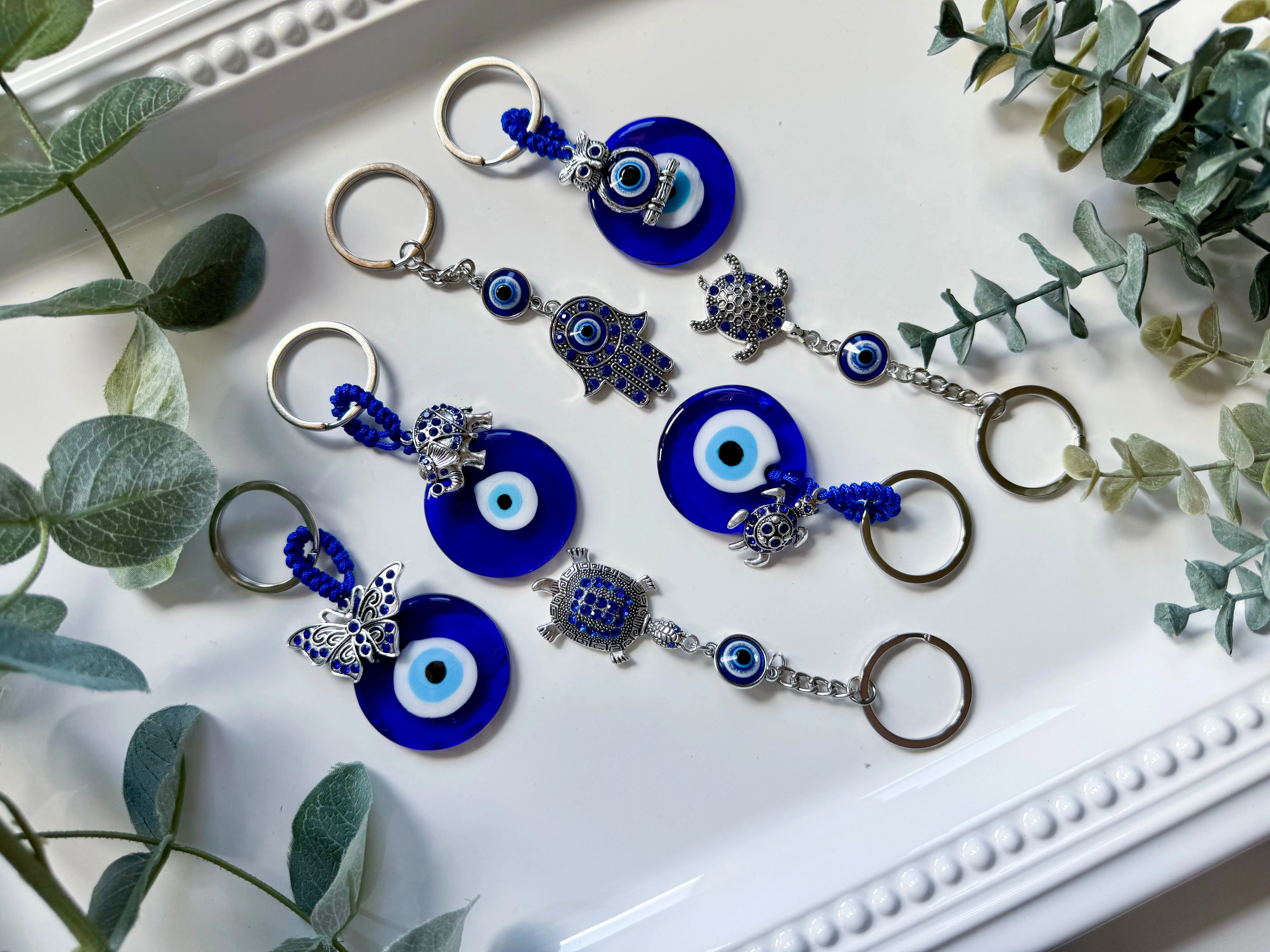 Evil Eye Keychain with Charm