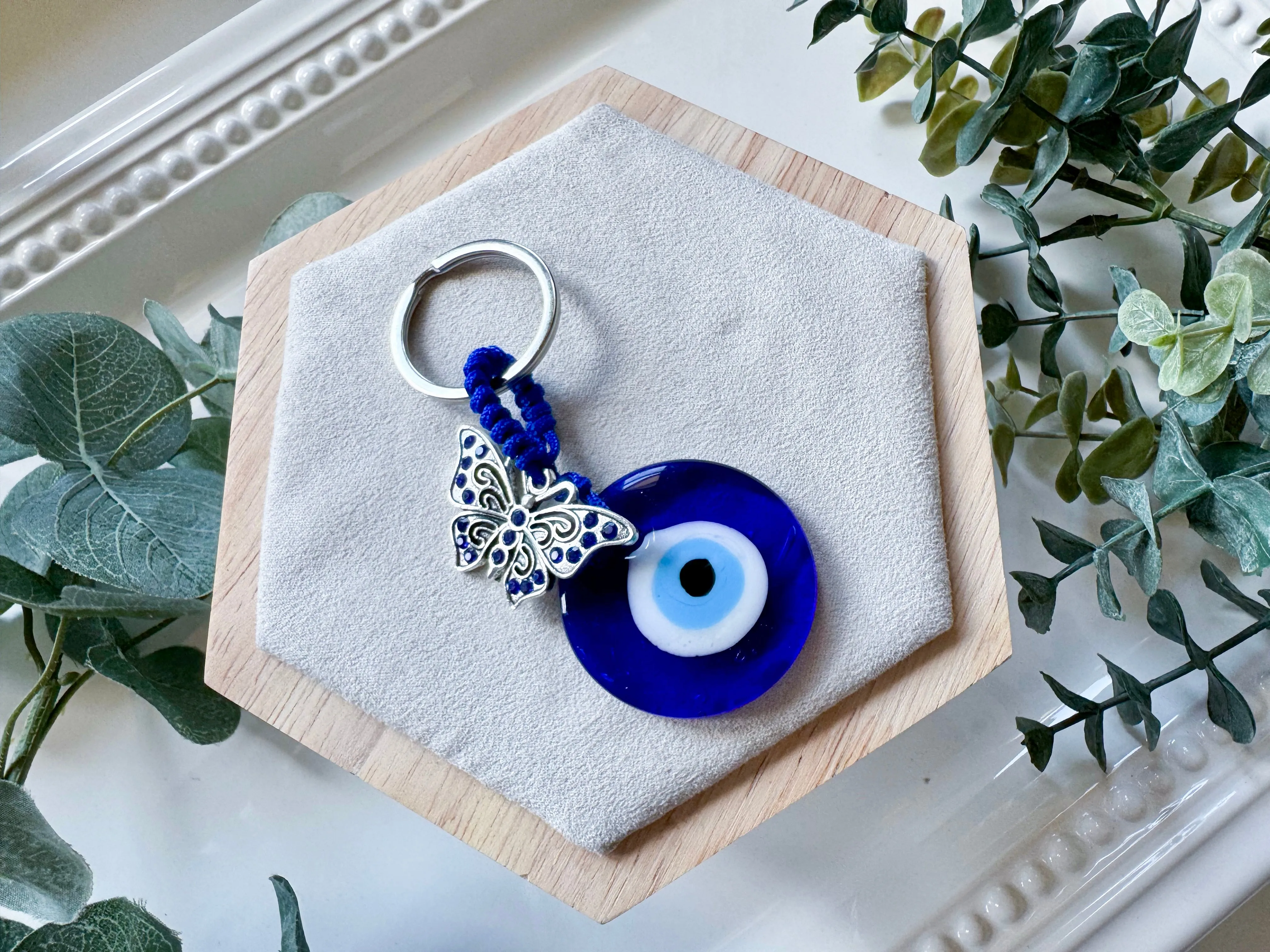 Evil Eye Keychain with Charm