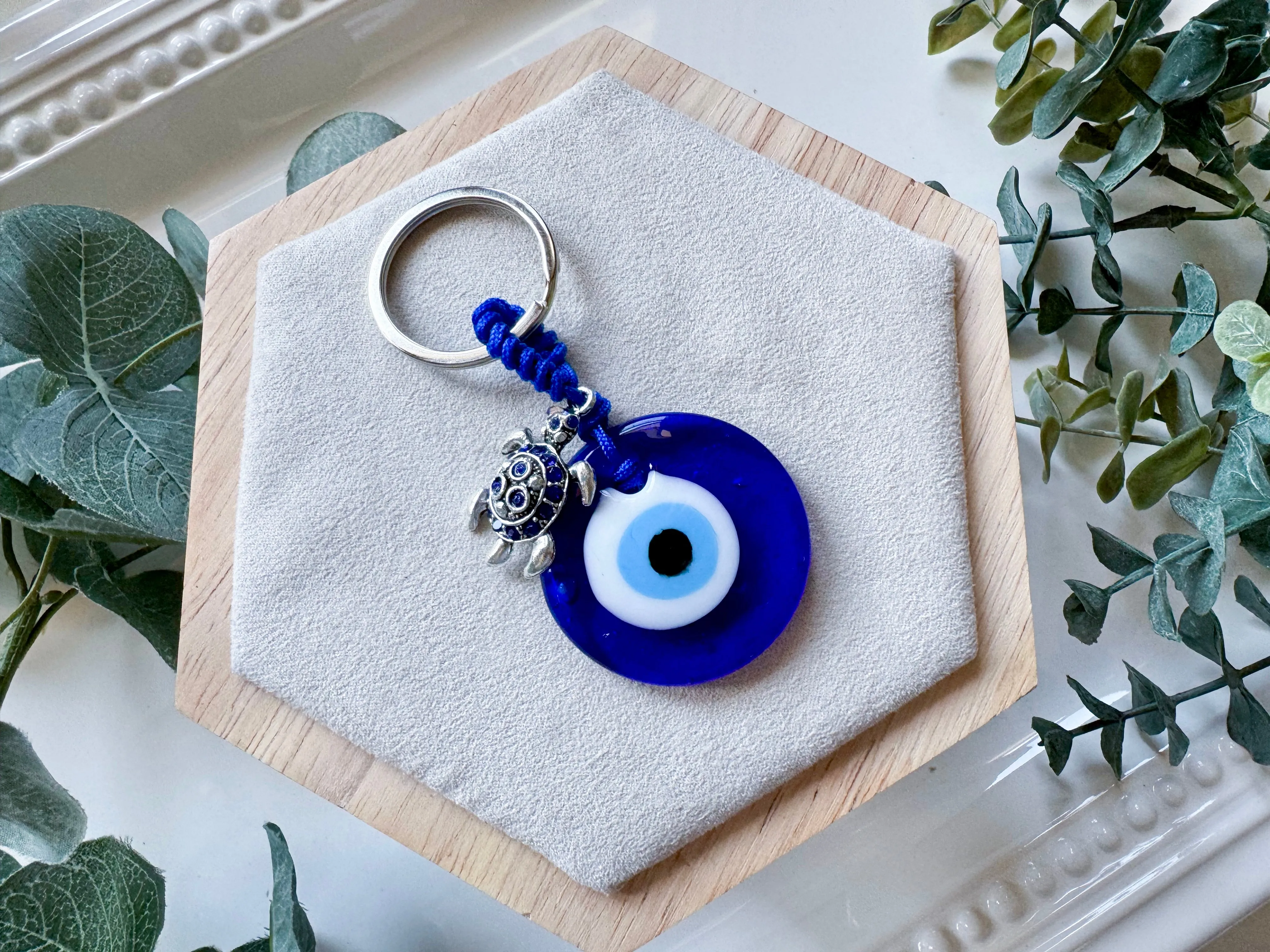 Evil Eye Keychain with Charm