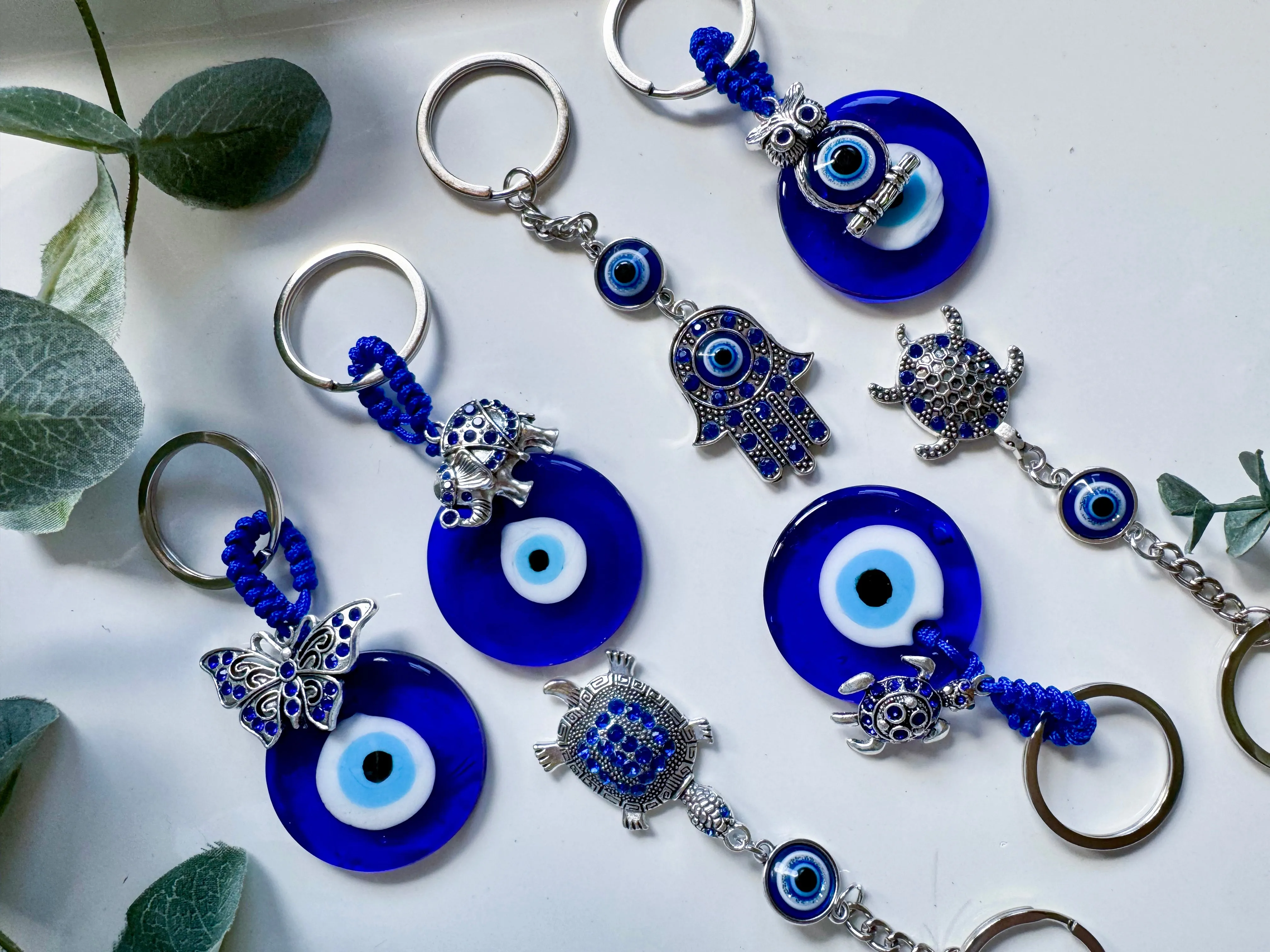 Evil Eye Keychain with Charm