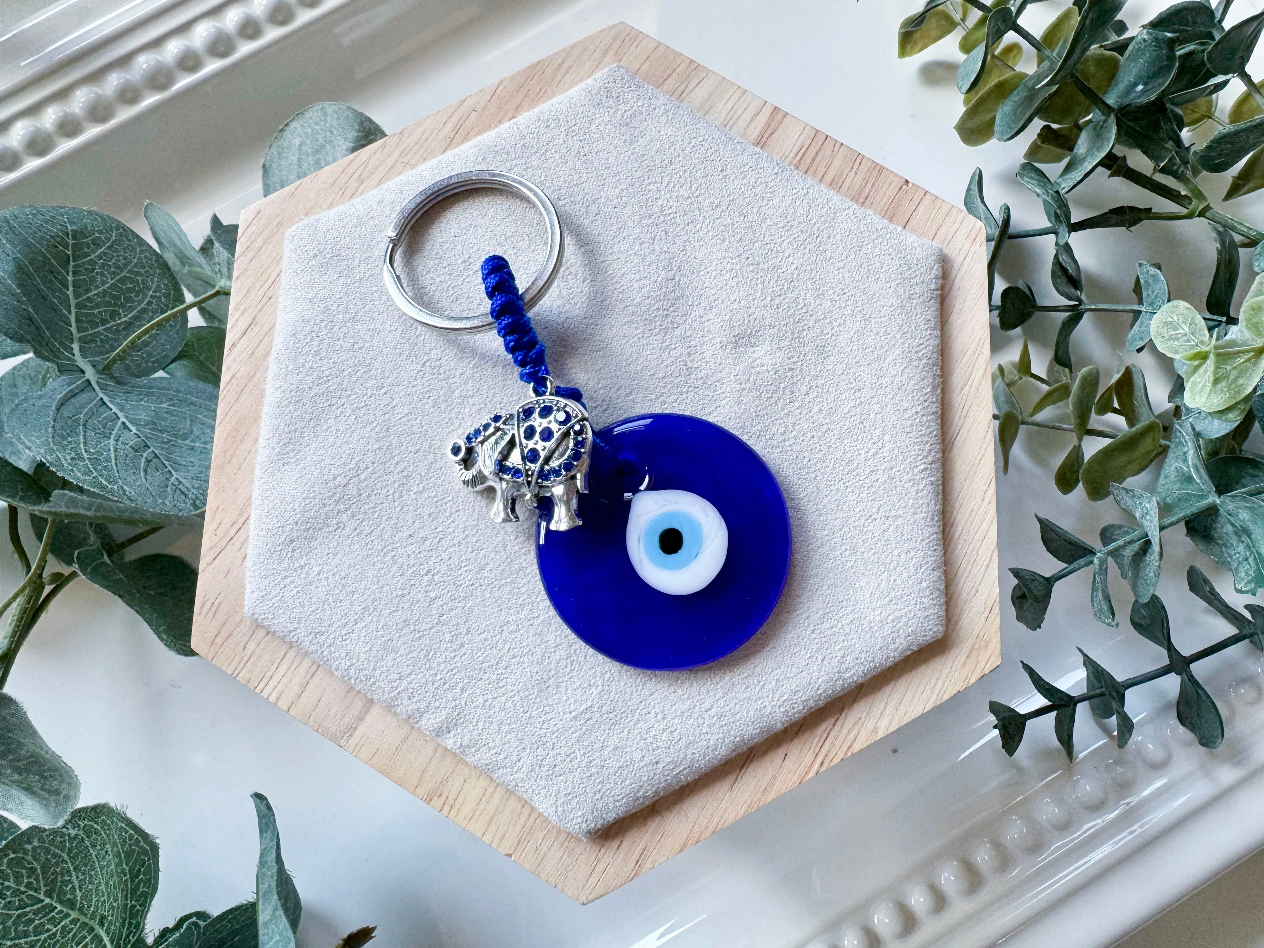 Evil Eye Keychain with Charm