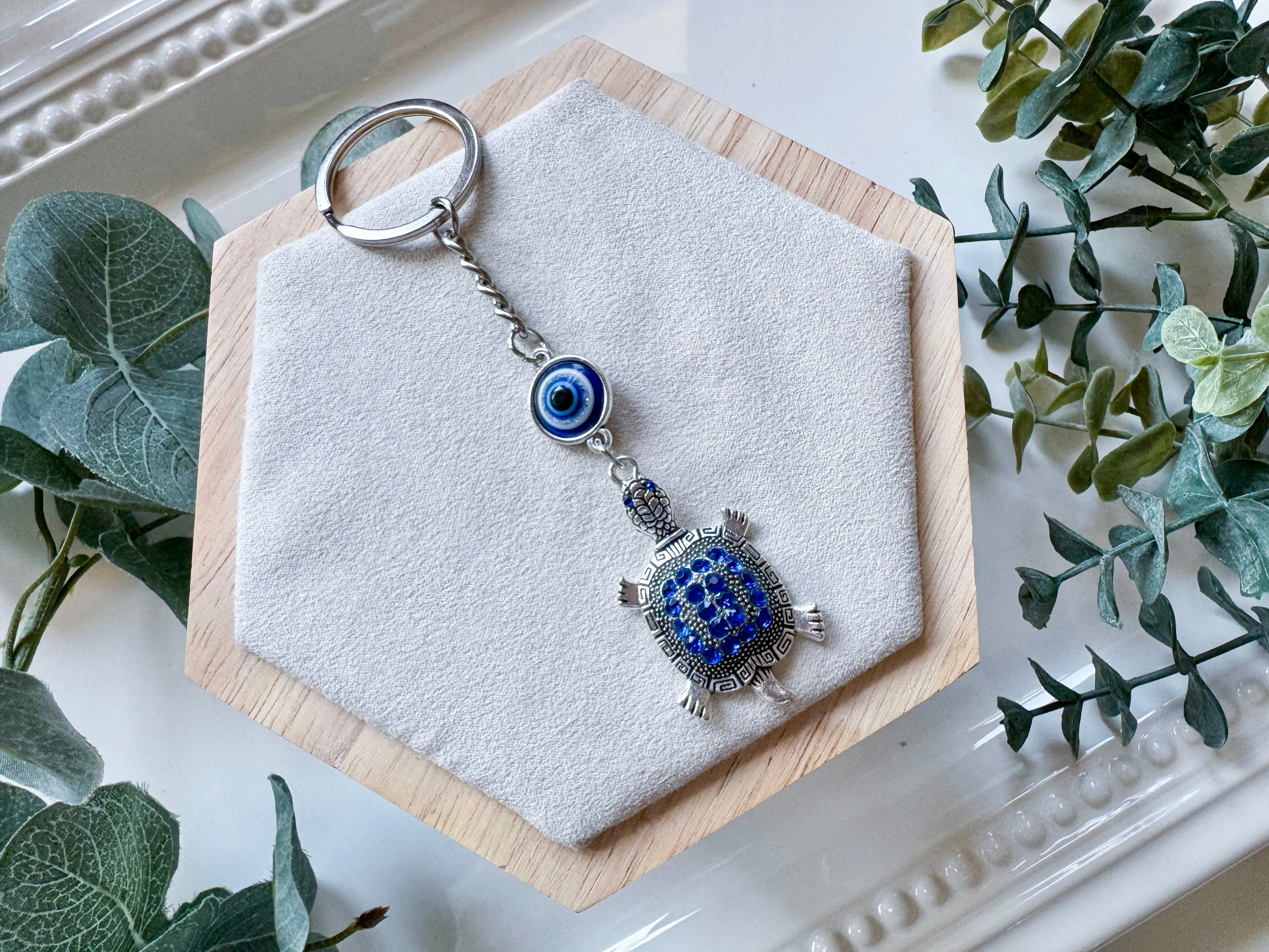 Evil Eye Keychain with Charm