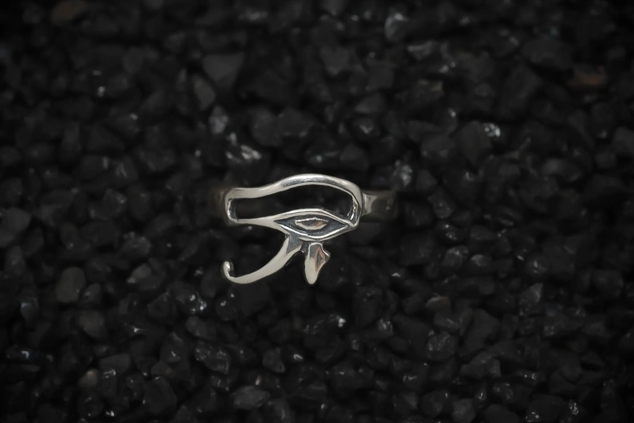 Eye of Ra Ring God of the Sun Ancient Egyptian | 925 Sterling Silver, Oxidized or 18K Gold Plated | Adjustable Size