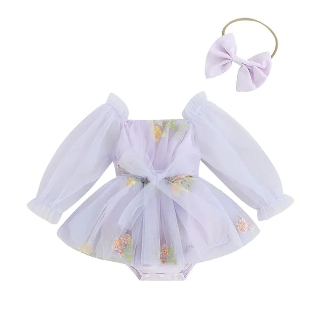 FAIRY Long-Sleeve Tulle Romper with Headband