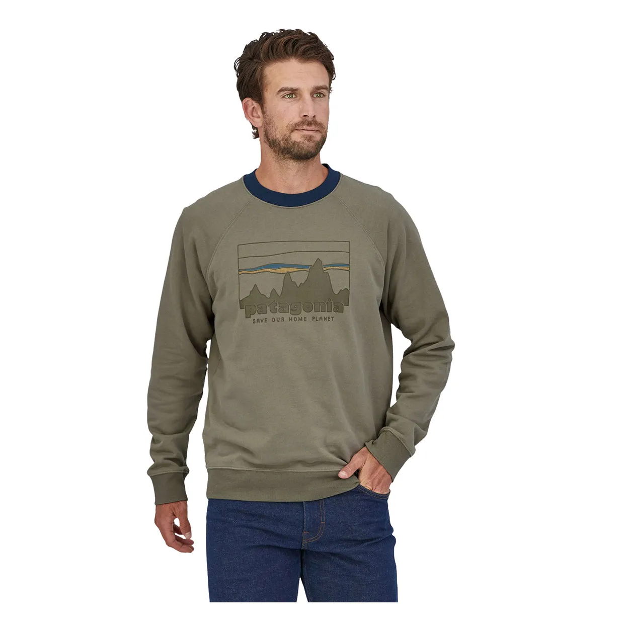 Felpa Patagonia Men's 73 Skyline Organic Crew Verde Chiaro