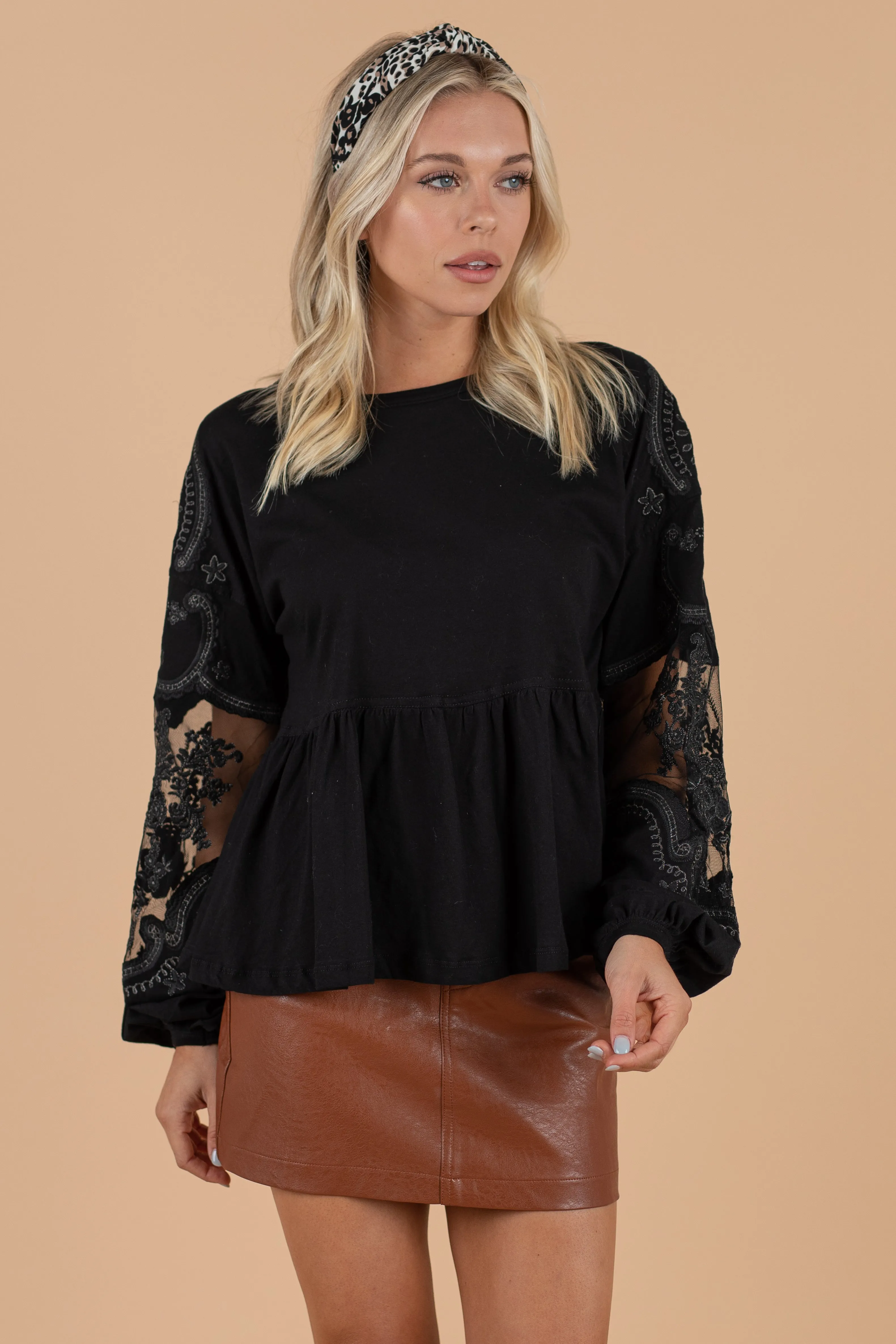 Feminine Fun Black Lace Blouse