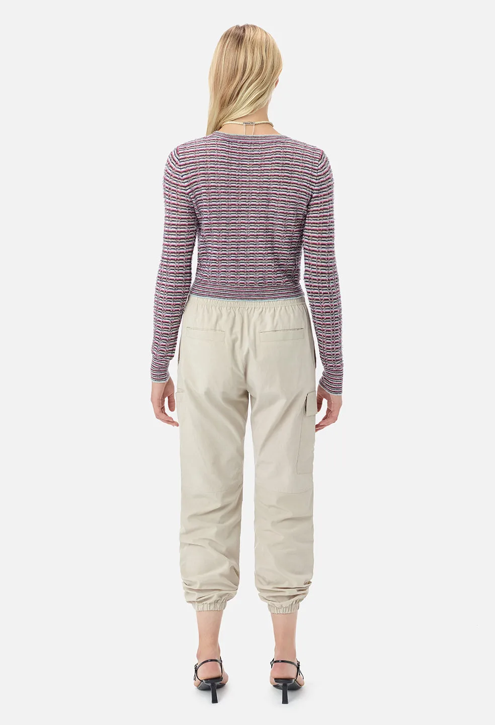 Fil Coupe Alpaca Cropped Crew / Pink Stripe