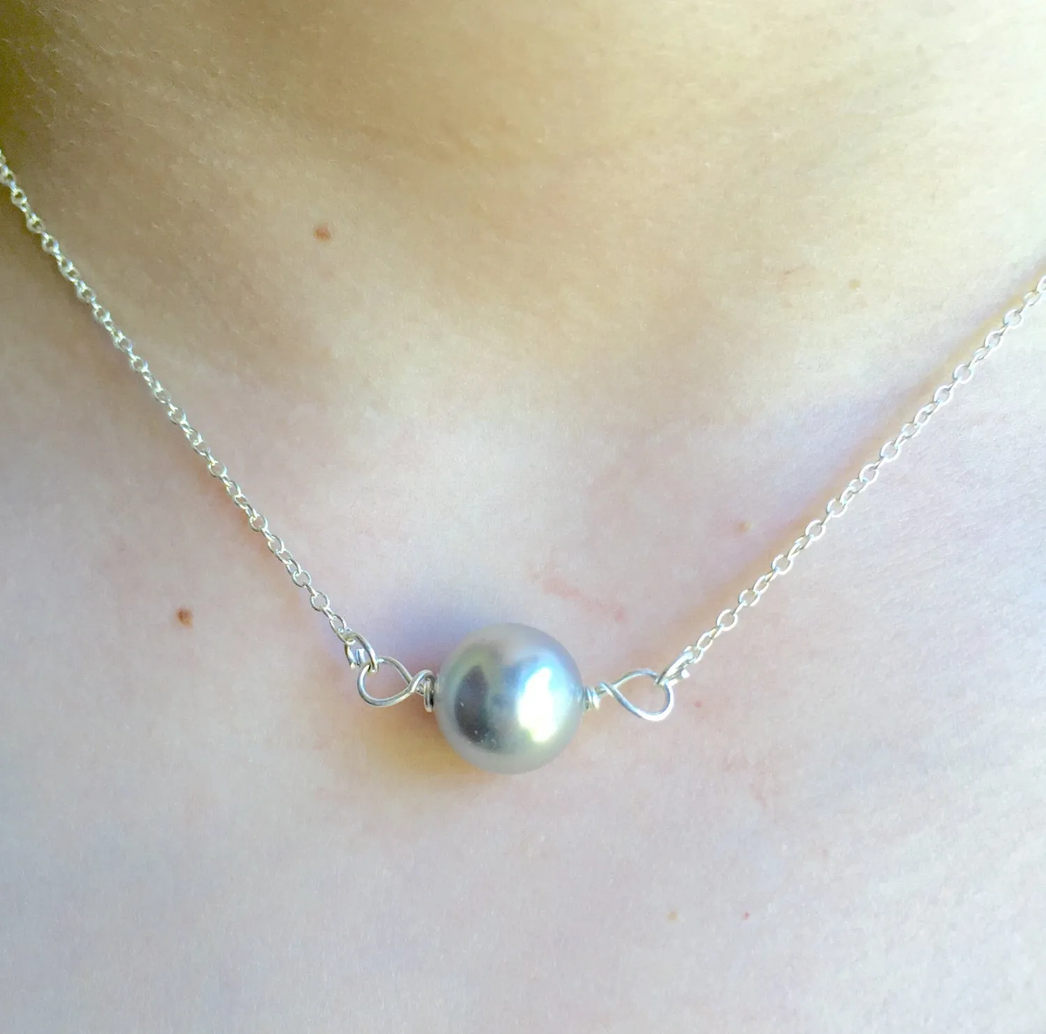 Floating Pearl Necklace, Pearl Necklace , Classic Pearl Necklace, Urban Pearl, Hawaiian Jewelry, natashaaloha