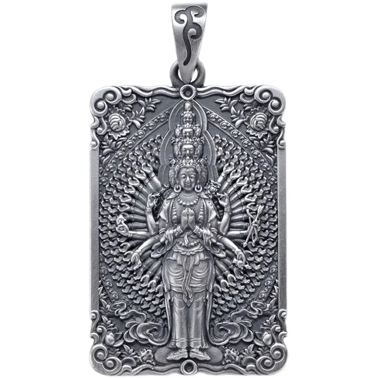 Framed Thousand Hands Guan Yin Pendant