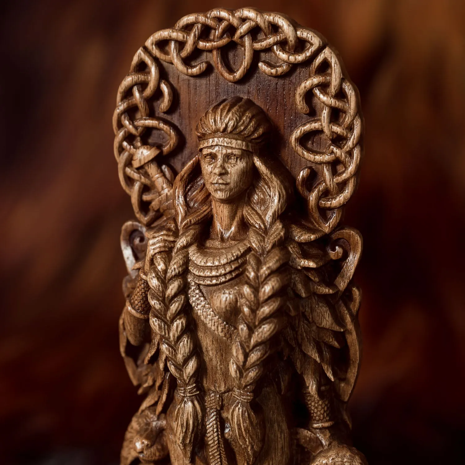 Freyja Goddess Wood Carving / Statue