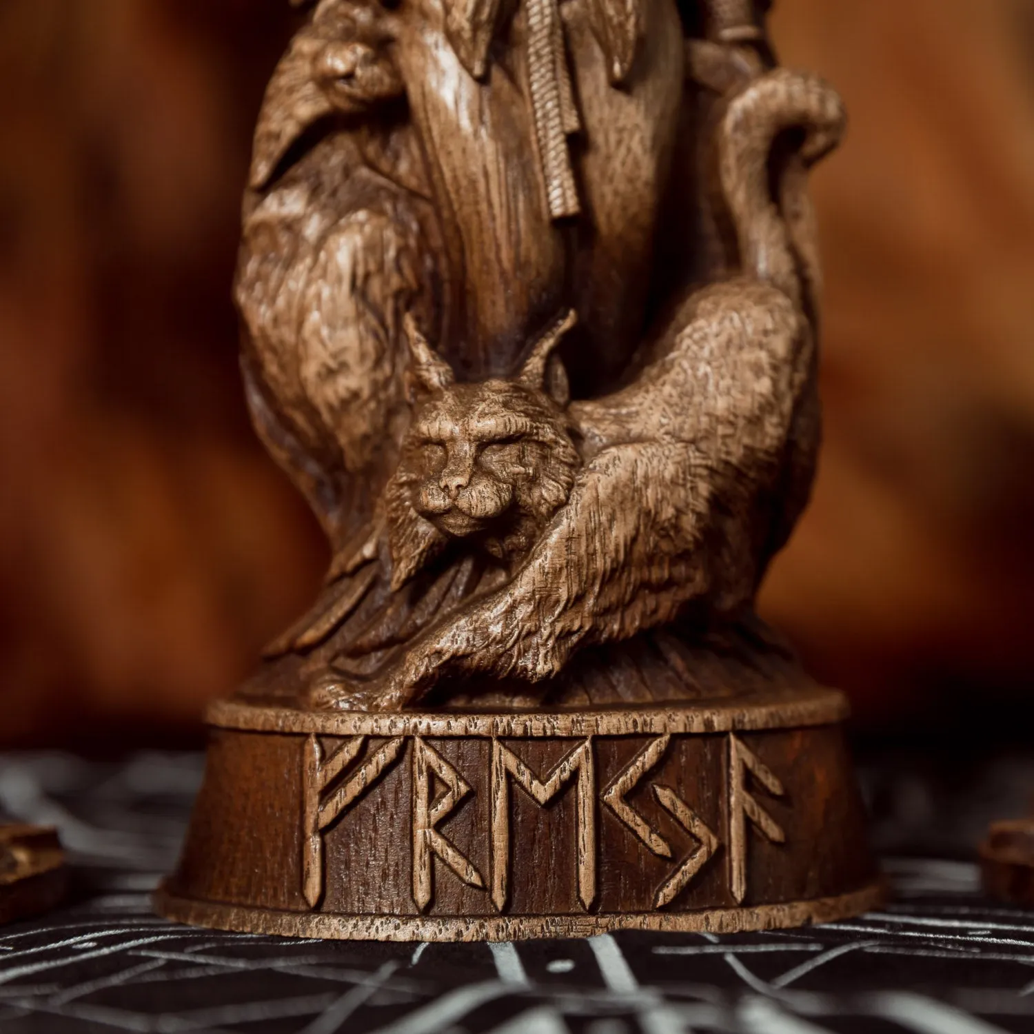 Freyja Goddess Wood Carving / Statue