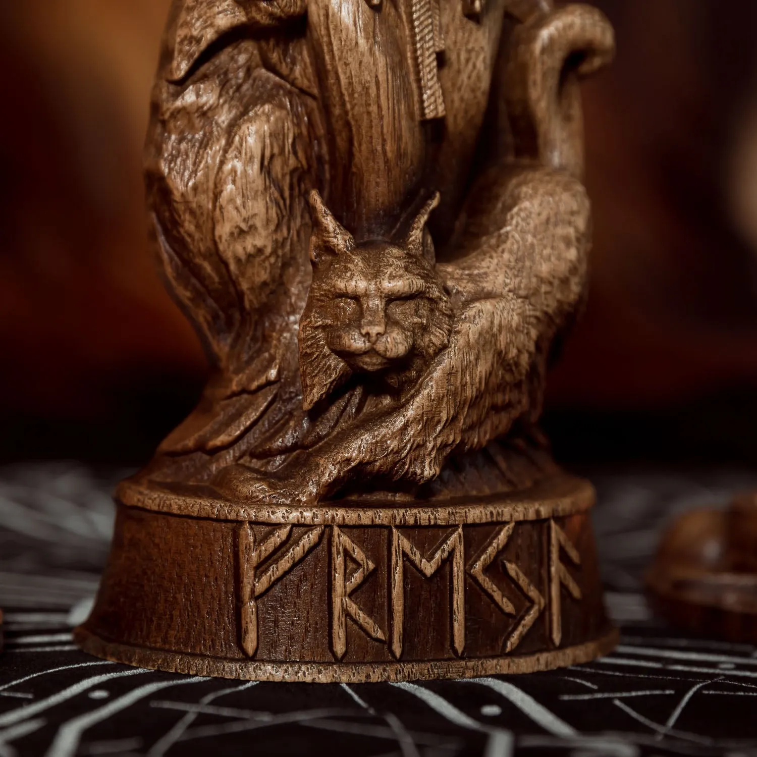 Freyja Goddess Wood Carving / Statue